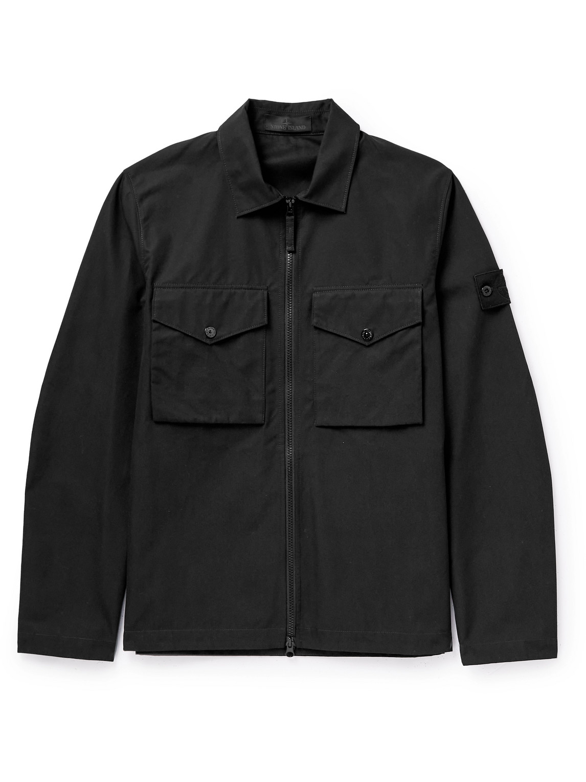 Stone Island Ghost Cotton-ventile® Overshirt In Black | ModeSens