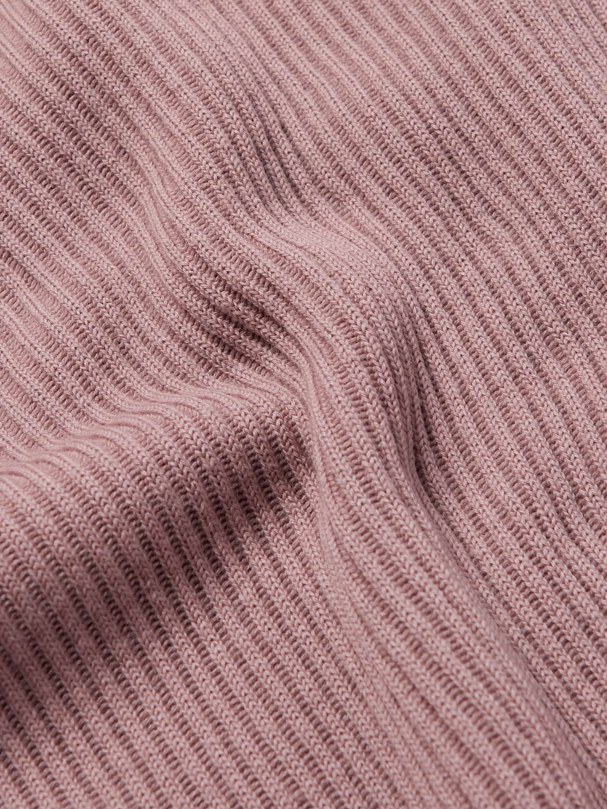 STONE ISLAND Logo-Appliquéd Ribbed Wool Sweater