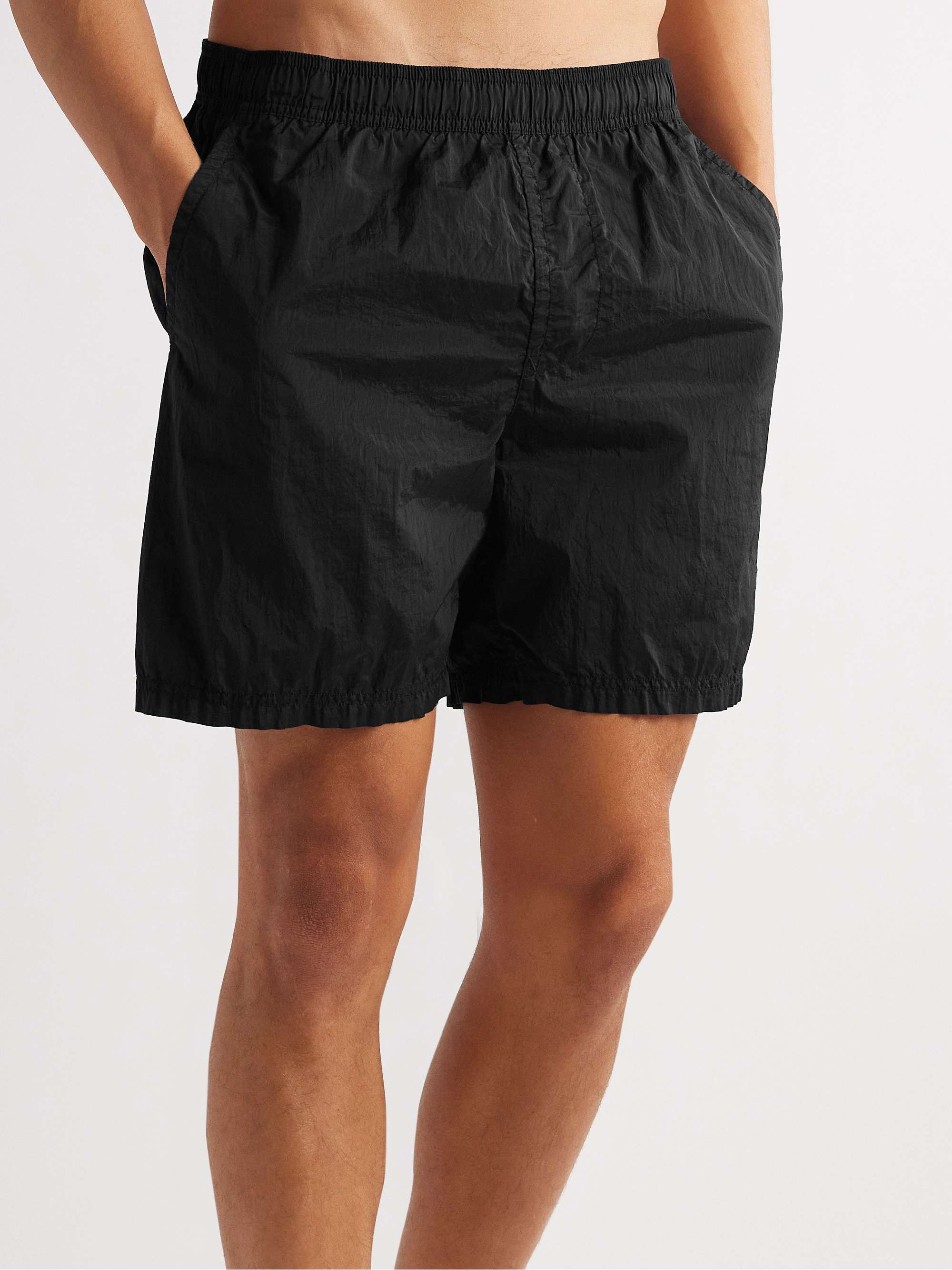 STONE ISLAND Straight-Leg Mid-Length Logo-Appliquéd ECONYL® Swim Shorts