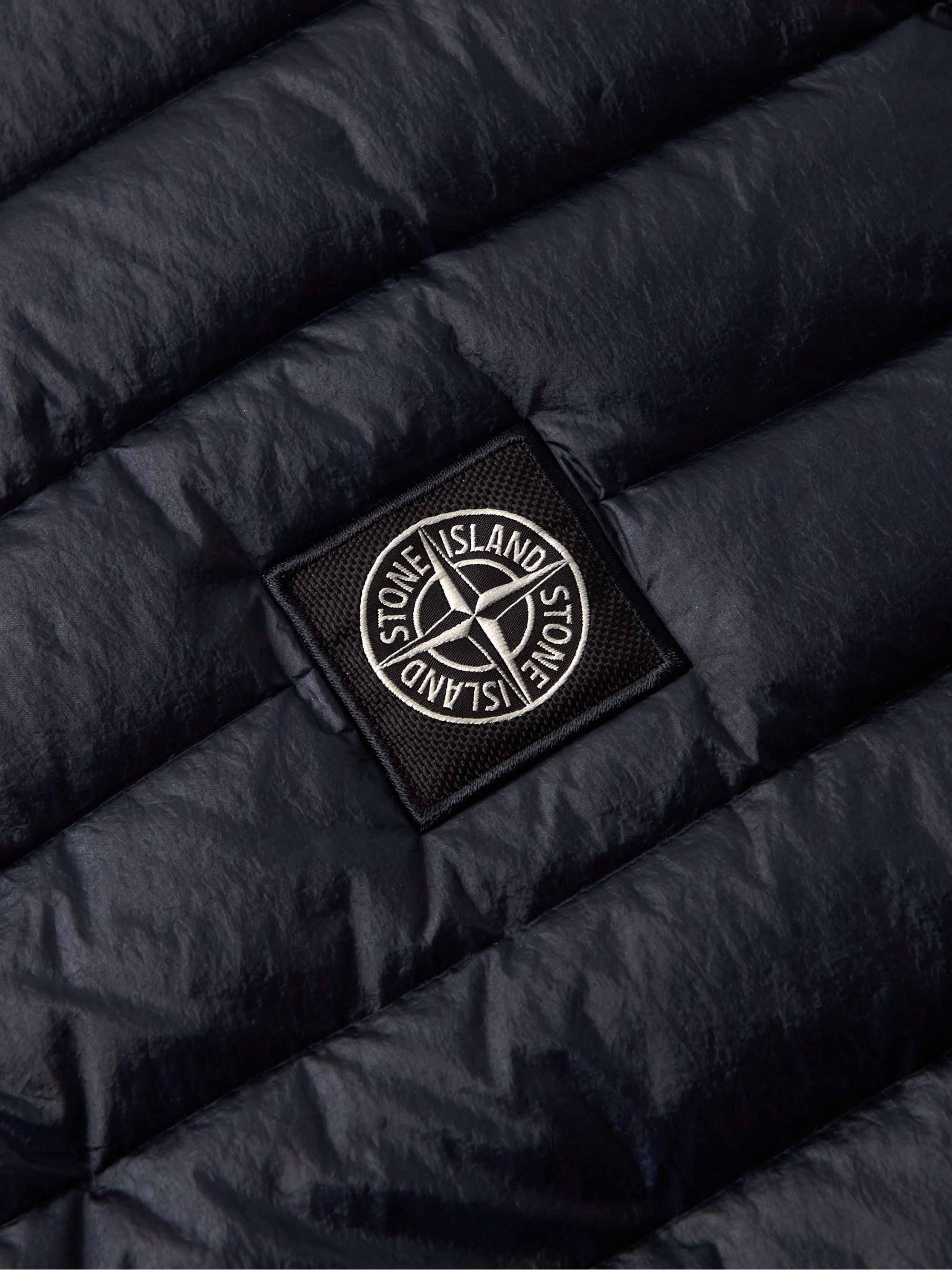 STONE ISLAND Channel Logo-Appliquéd Quilted Shell Down Jacket