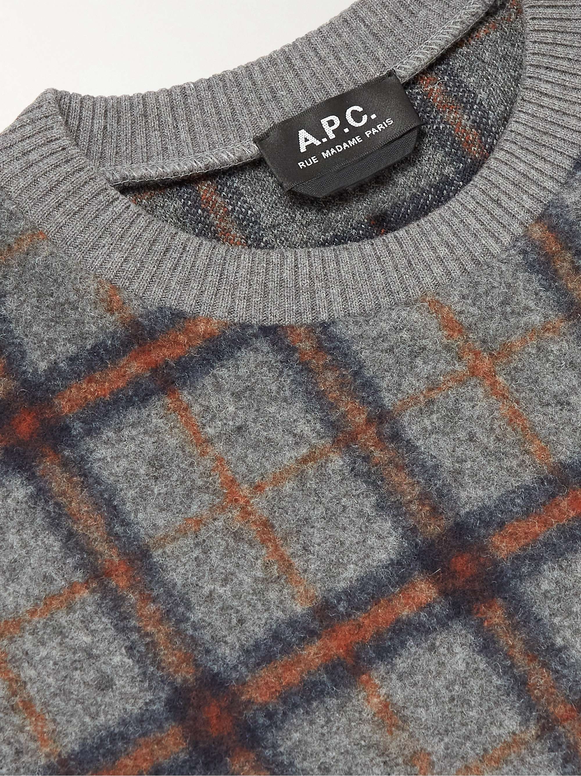 A.P.C. Heidi Checked Knitted Sweater