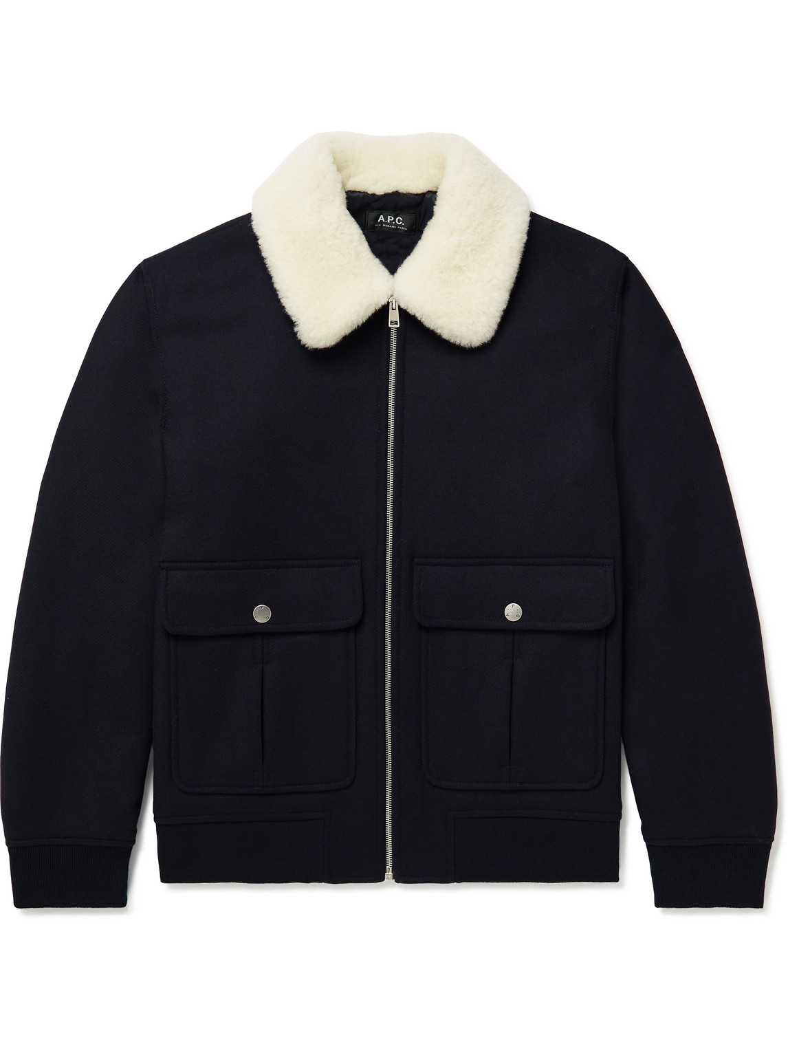 A.P.C. Ben Shearling-Trimmed Wool-Blend Blouson Jacket
