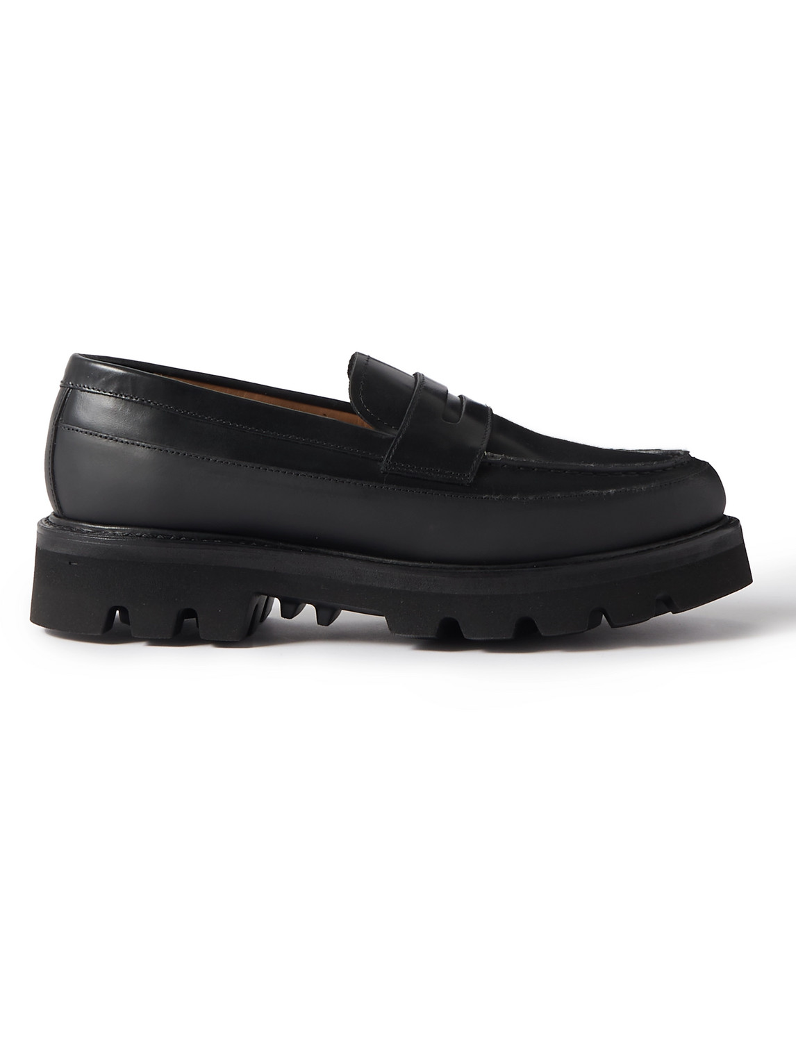 Grenson Peter Leather Penny Loafers In Black