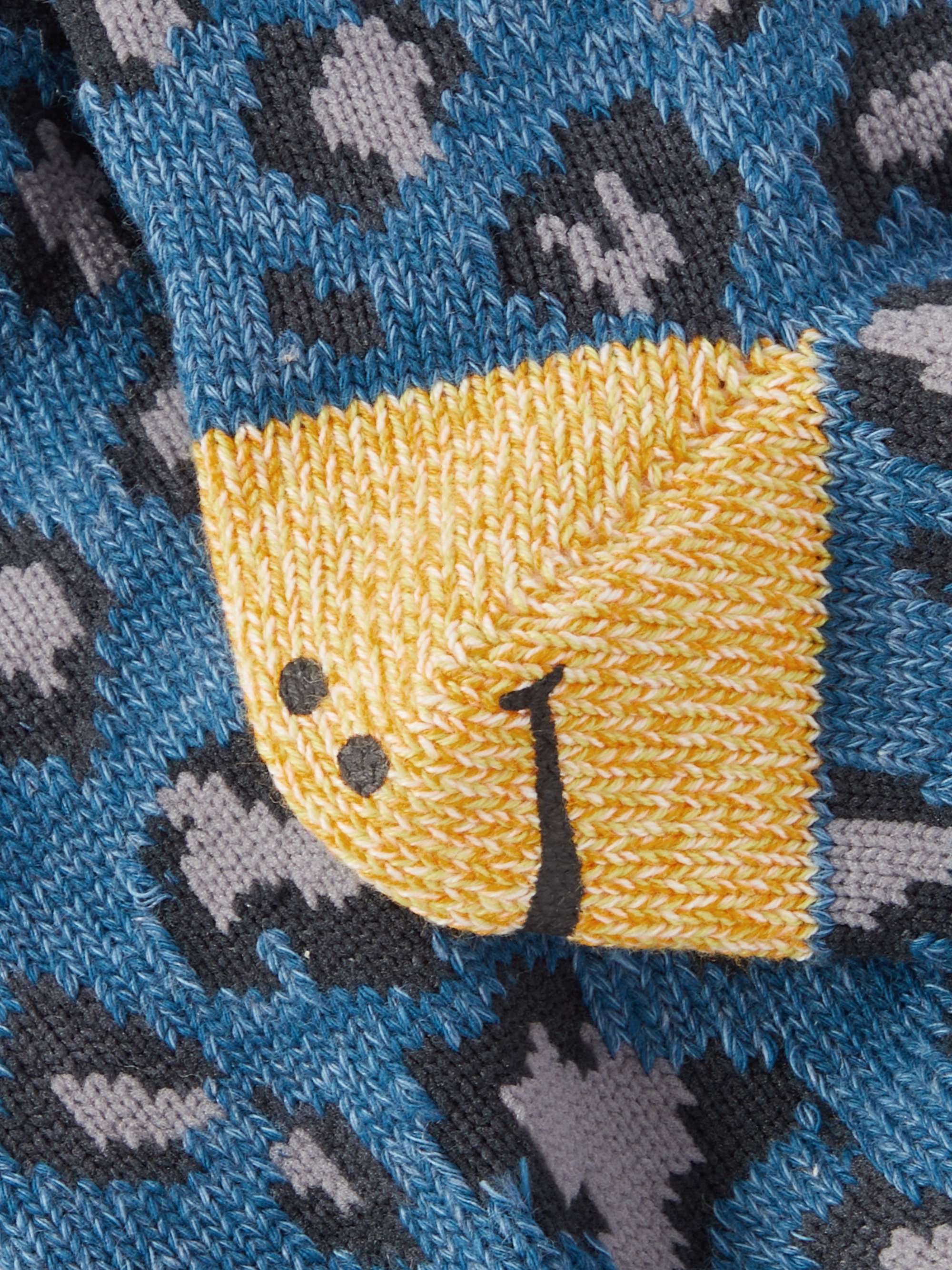 KAPITAL Leopard-Intarsia Cotton-Blend Socks