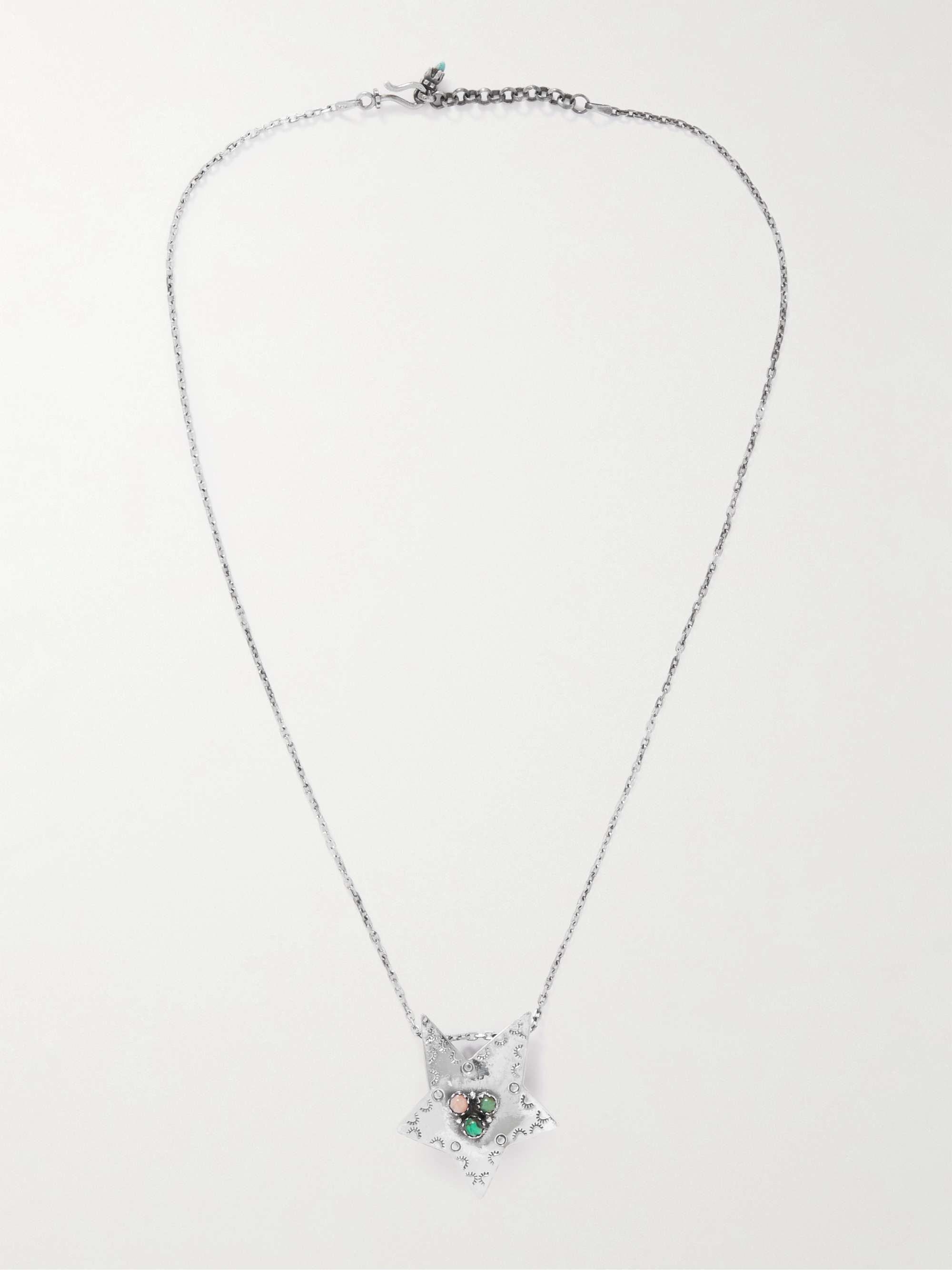 KAPITAL Silver-Tone Multi-Stone Necklace
