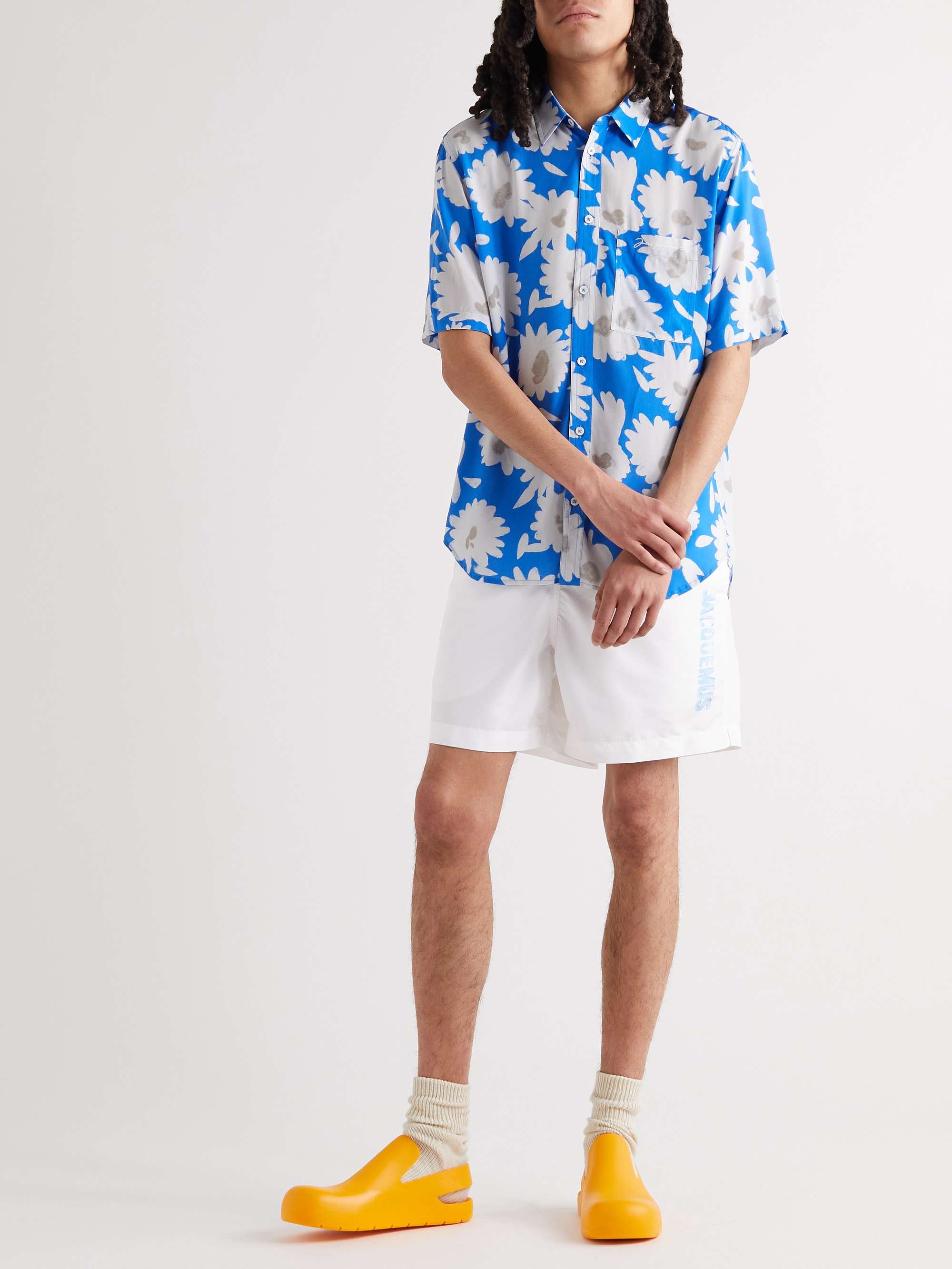 JACQUEMUS Mid-Length Floral-Print Recycled Swim Shorts