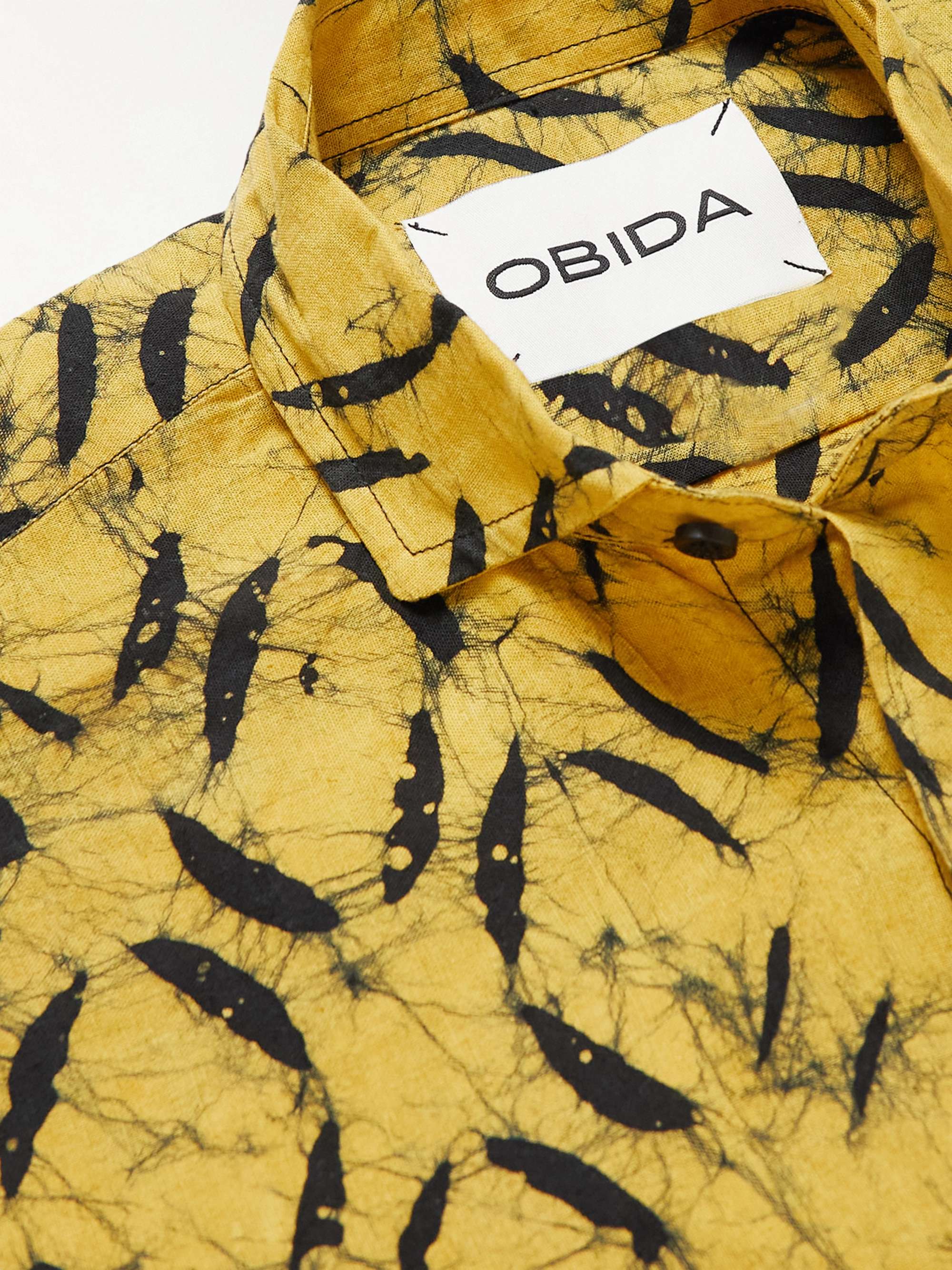 OBIDA Twill-Trimmed Printed Cotton-Poplin Shirt
