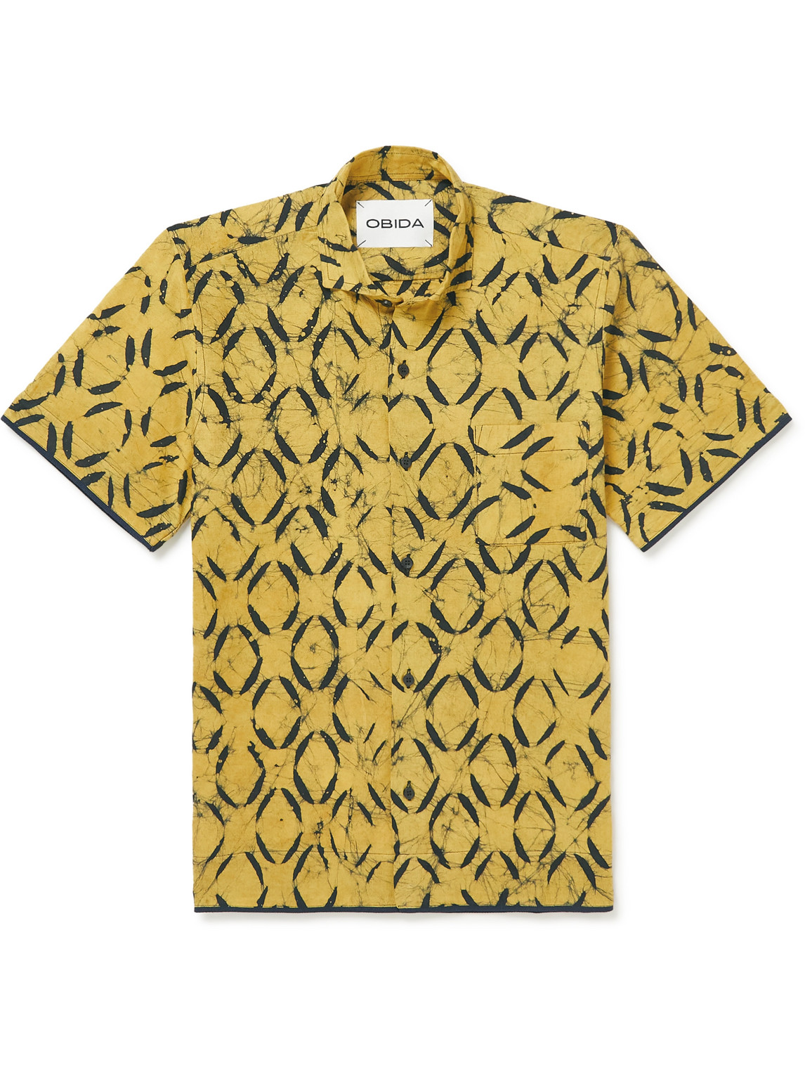 Obida Twill-trimmed Printed Cotton-poplin Shirt In Yellow