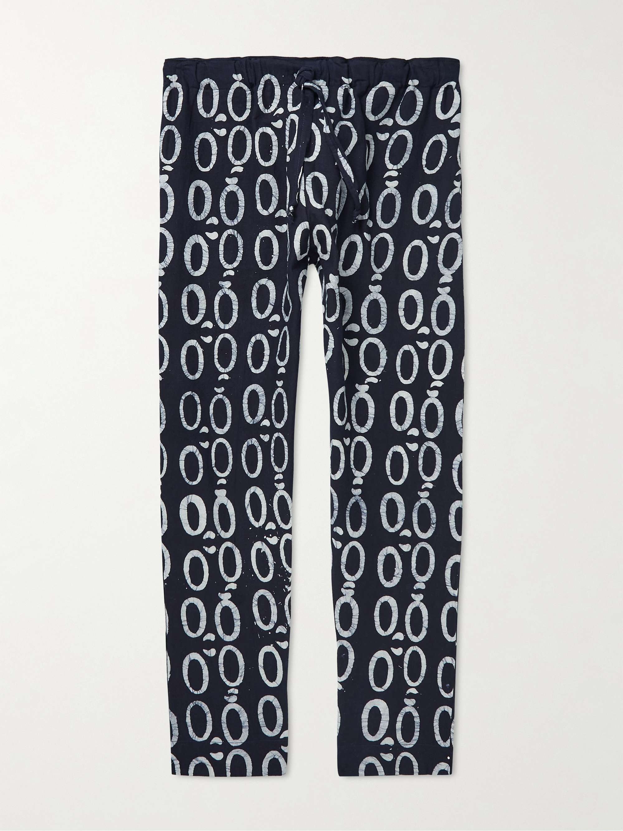 OBIDA Tapered Printed Cotton-Jersey Drawstring Trousers