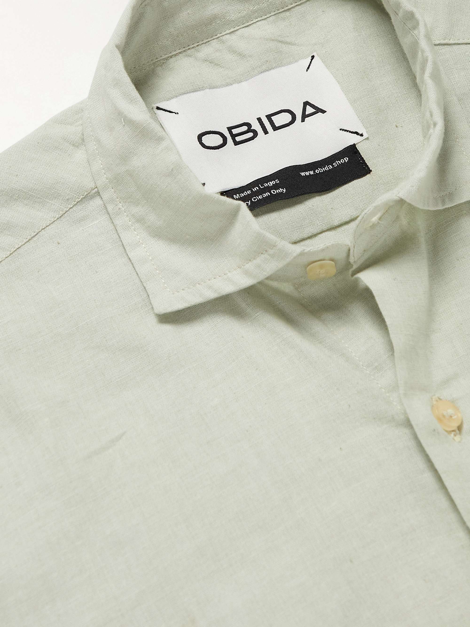 OBIDA Embroidered Cotton-Poplin Shirt