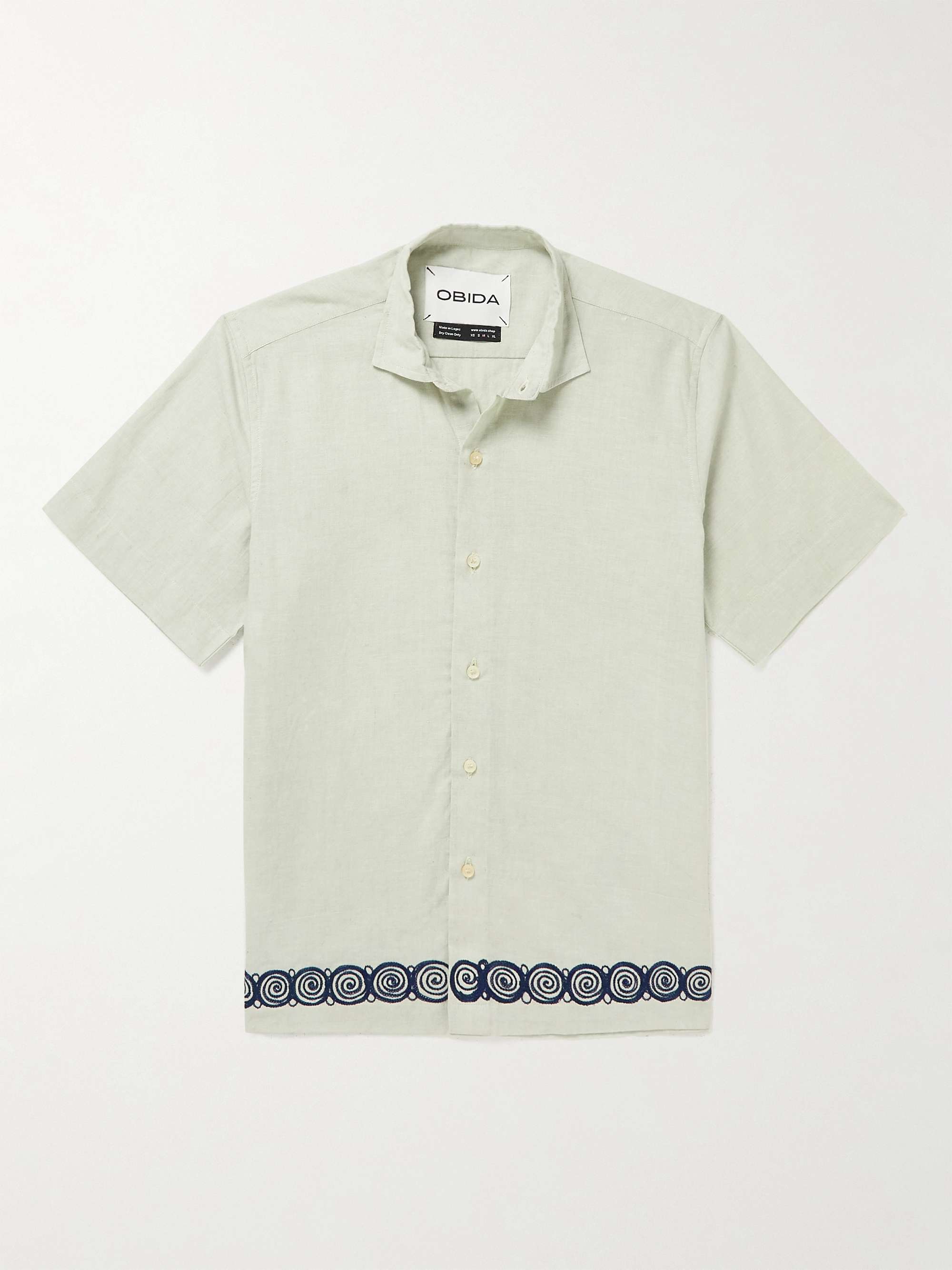 OBIDA Embroidered Cotton-Poplin Shirt