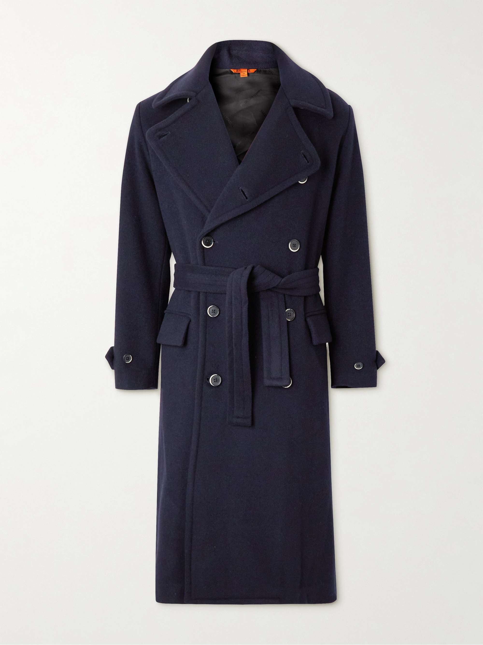 BARENA Leuter Double-Breasted Belted Wool-Blend Overcoat