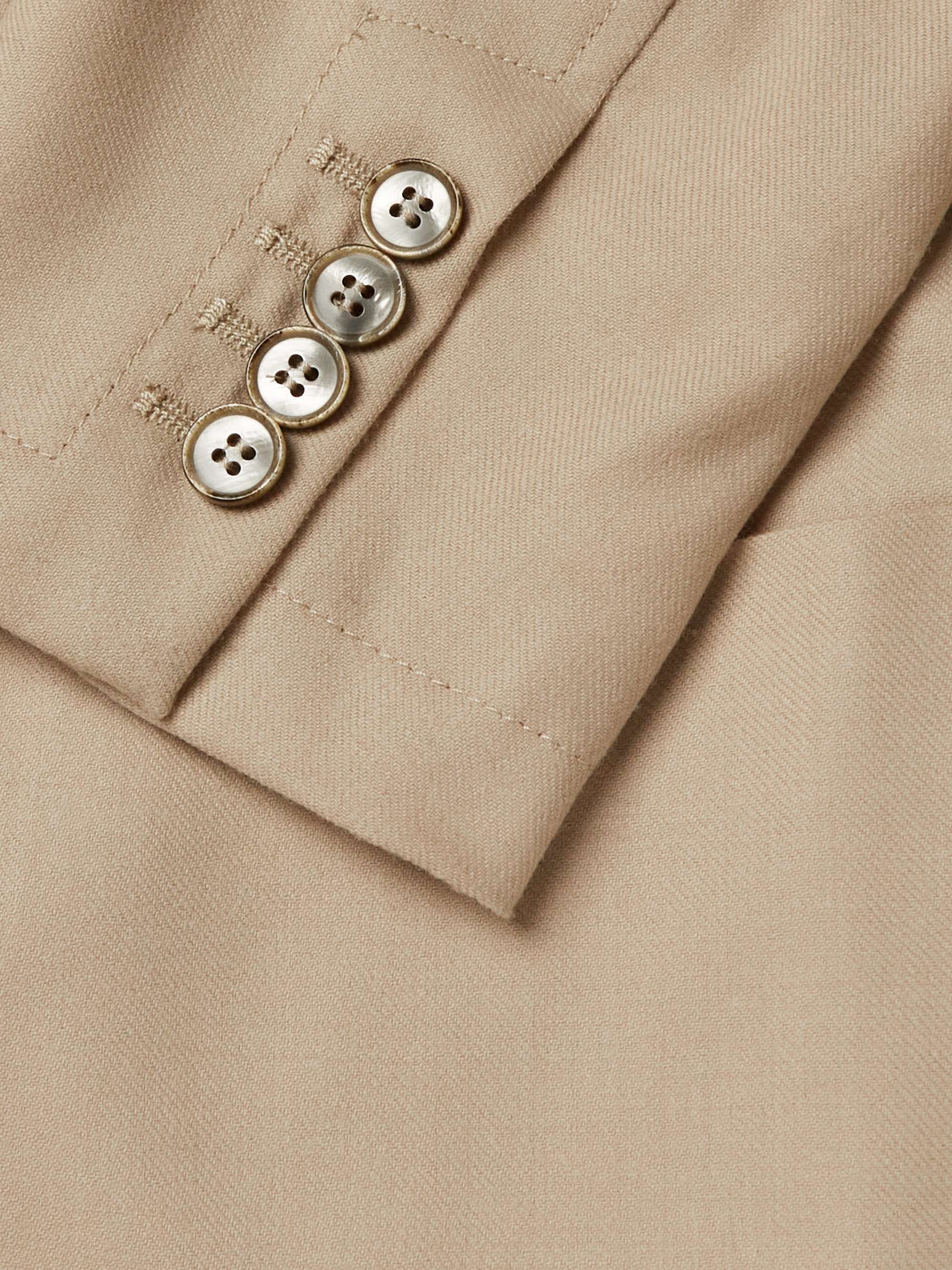 BARENA Doria Unstructured Double-Breasted Wool-Blend Flannel Blazer