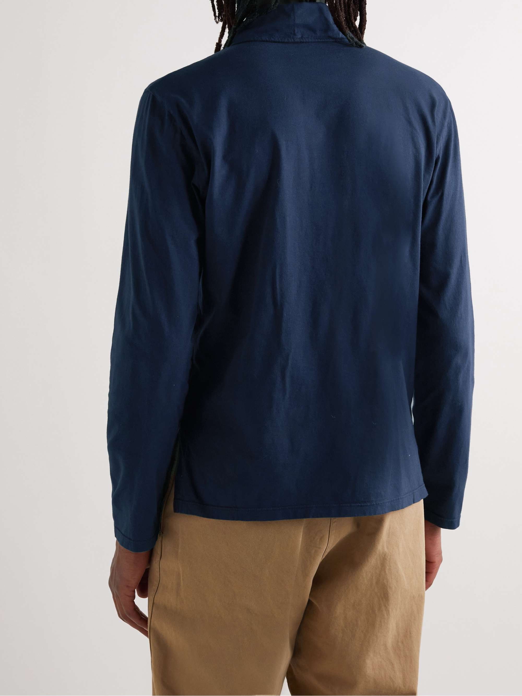BARENA Burchiello Shawl-Collar Cotton-Jersey T-Shirt