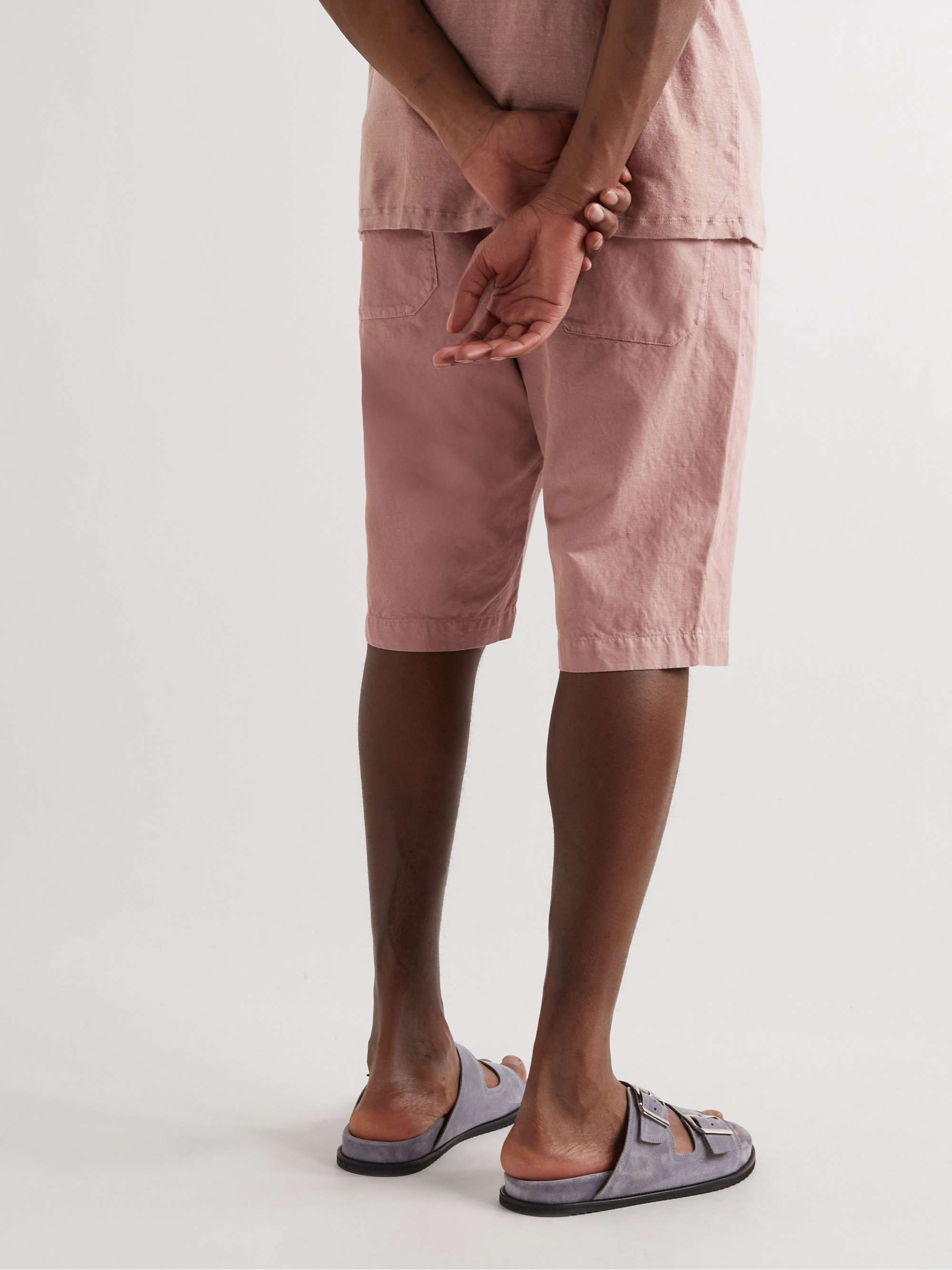 BARENA Agro Maestra Straight-Leg Stretch Cotton and Linen-Blend Shorts