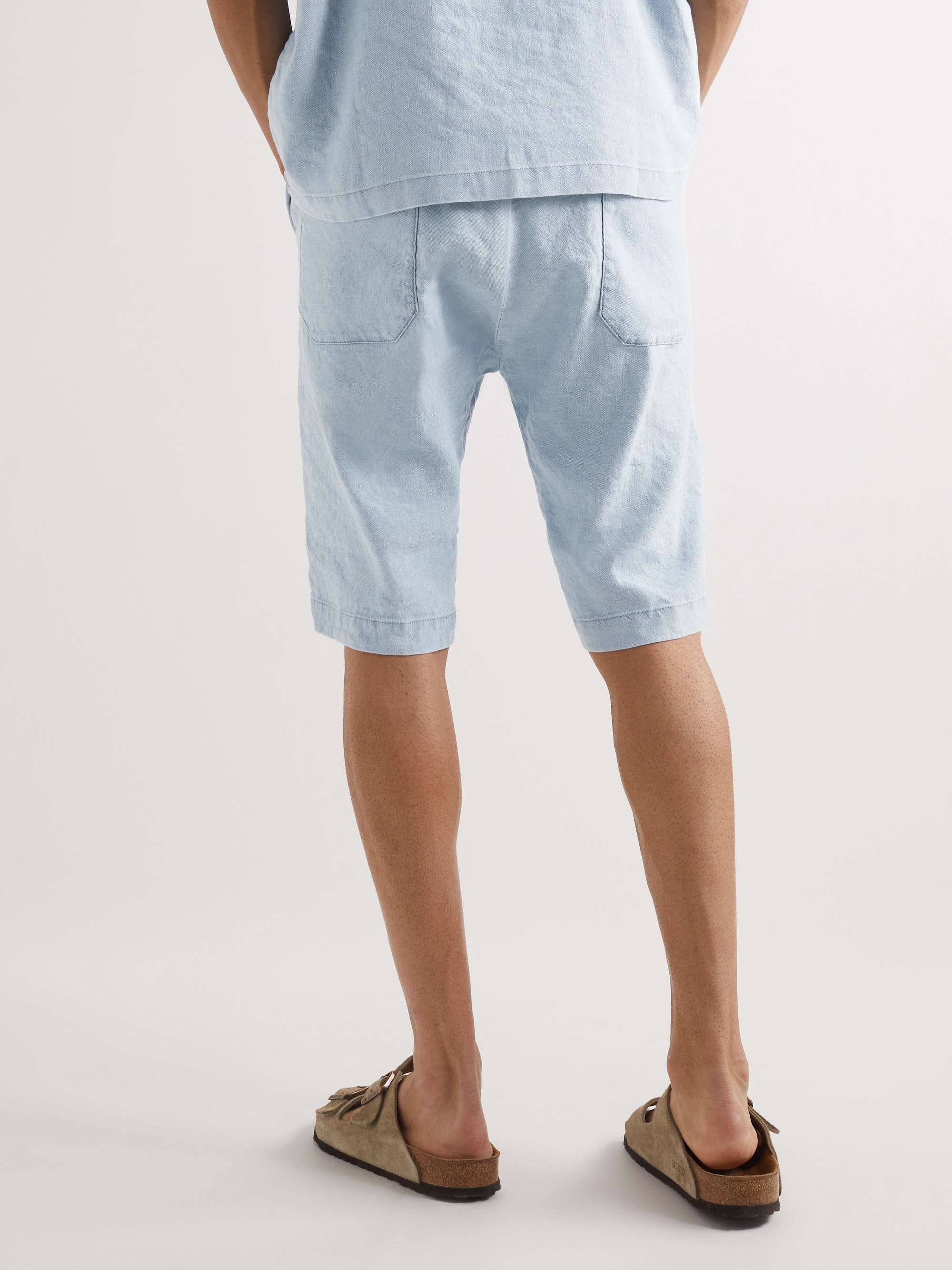 BARENA Straight-Leg Linen-Piqué Bermuda Shorts