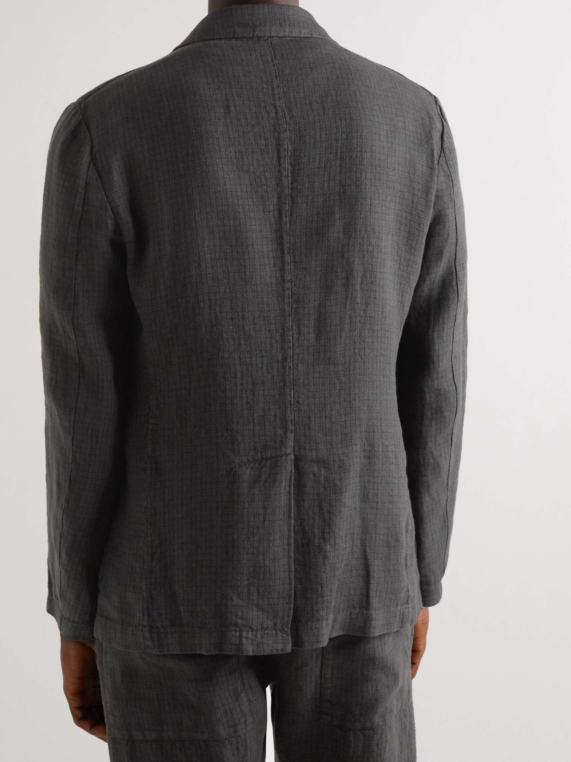 BARENA Torceo Pié Striped Linen Suit Jacket