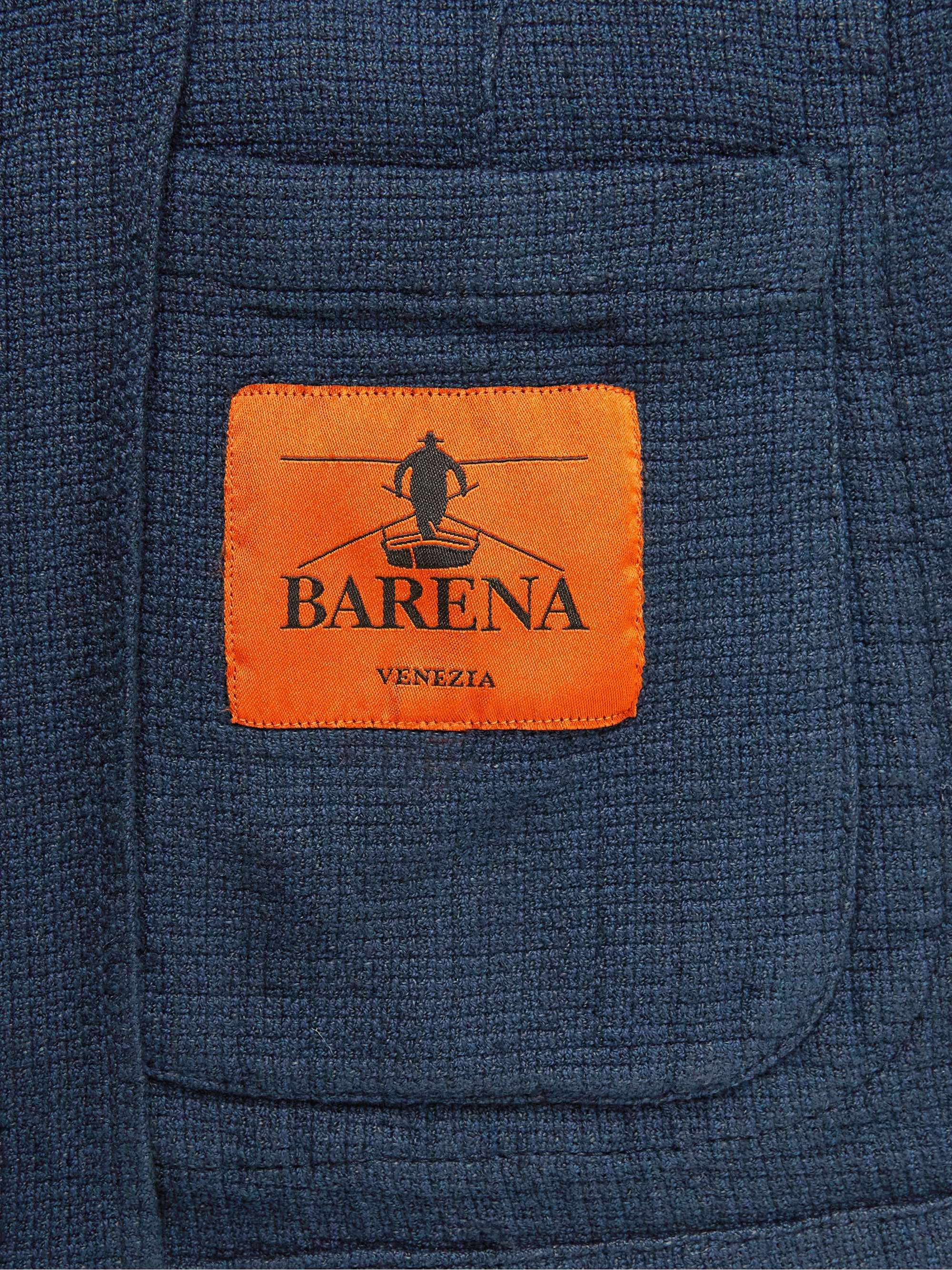 BARENA Torceo Malbec Unstructured Textured Cotton and Linen-Blend Blazer