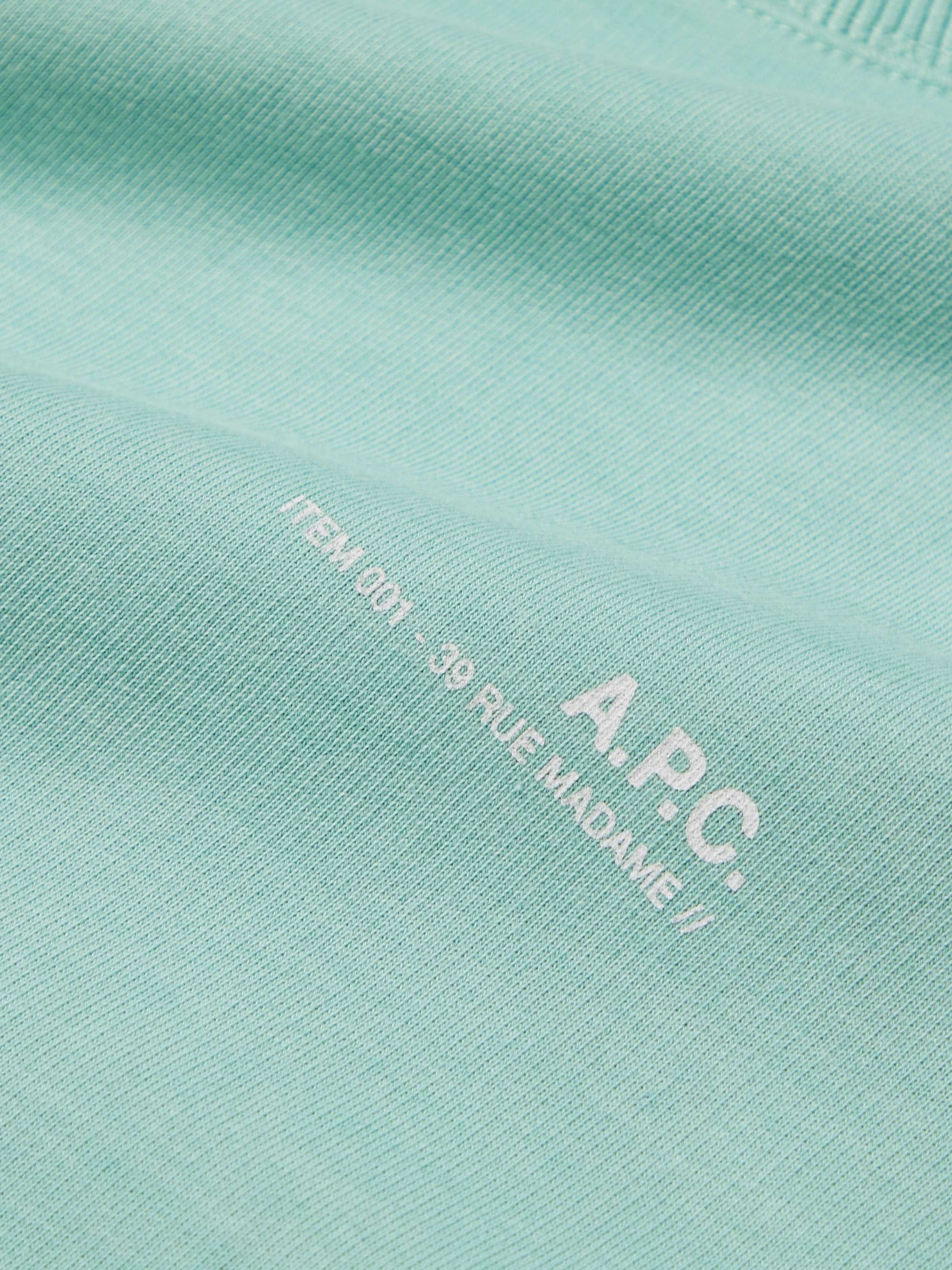 A.P.C. Logo-Print Cotton-Blend Jersey Sweatshirt