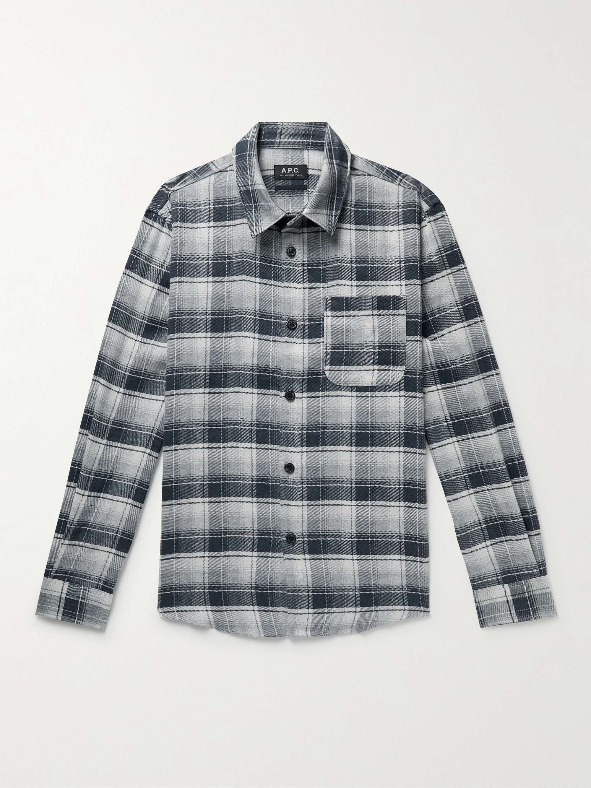 A.P.C. Surchemise Trek Checked Cotton and Linen-Blend Flannel Shirt