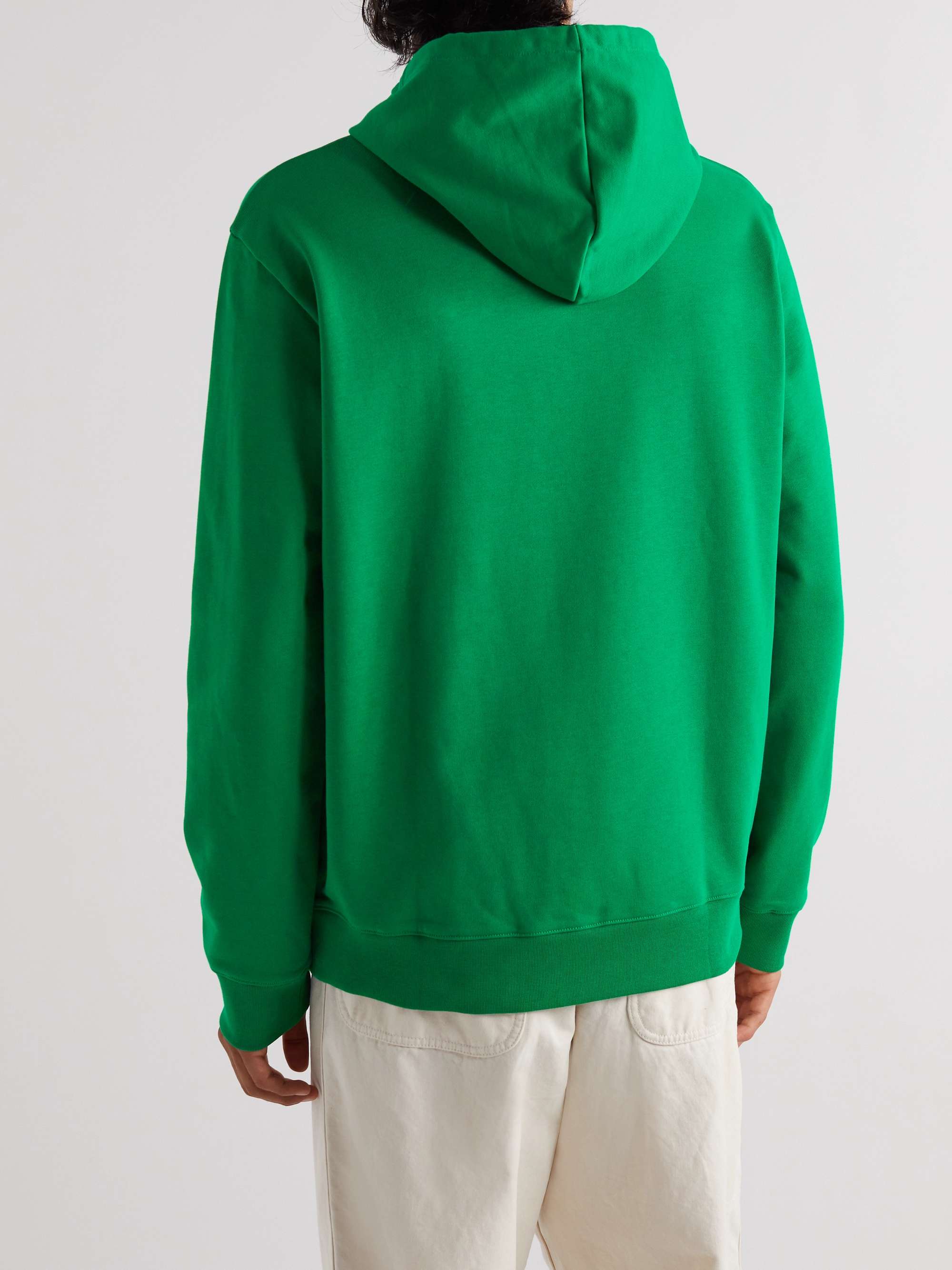 A.P.C. Marvin Logo-Embroidered Cotton-Jersey Hoodie