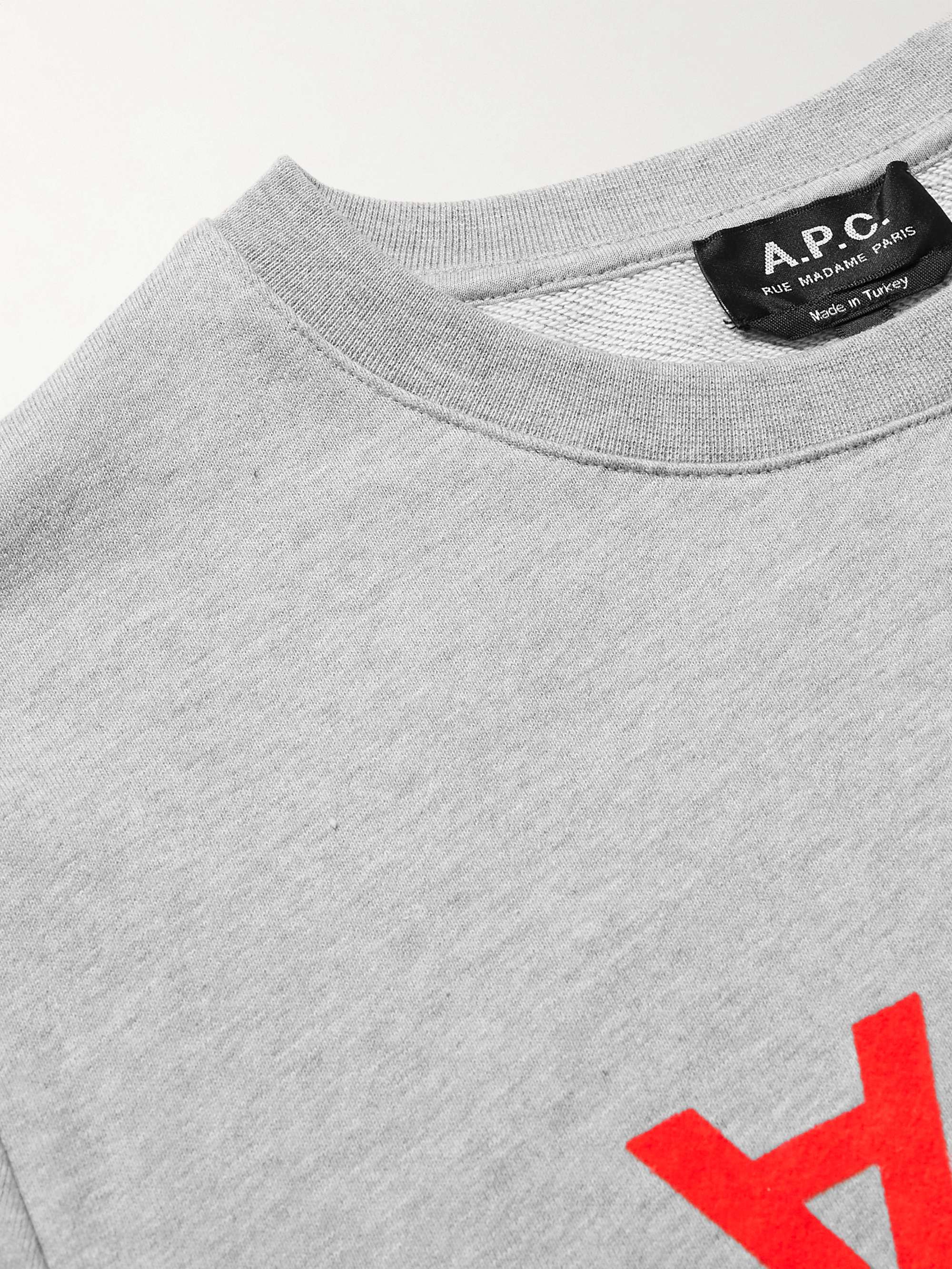 A.P.C. Logo-Flocked Cotton-Jersey Sweatshirt
