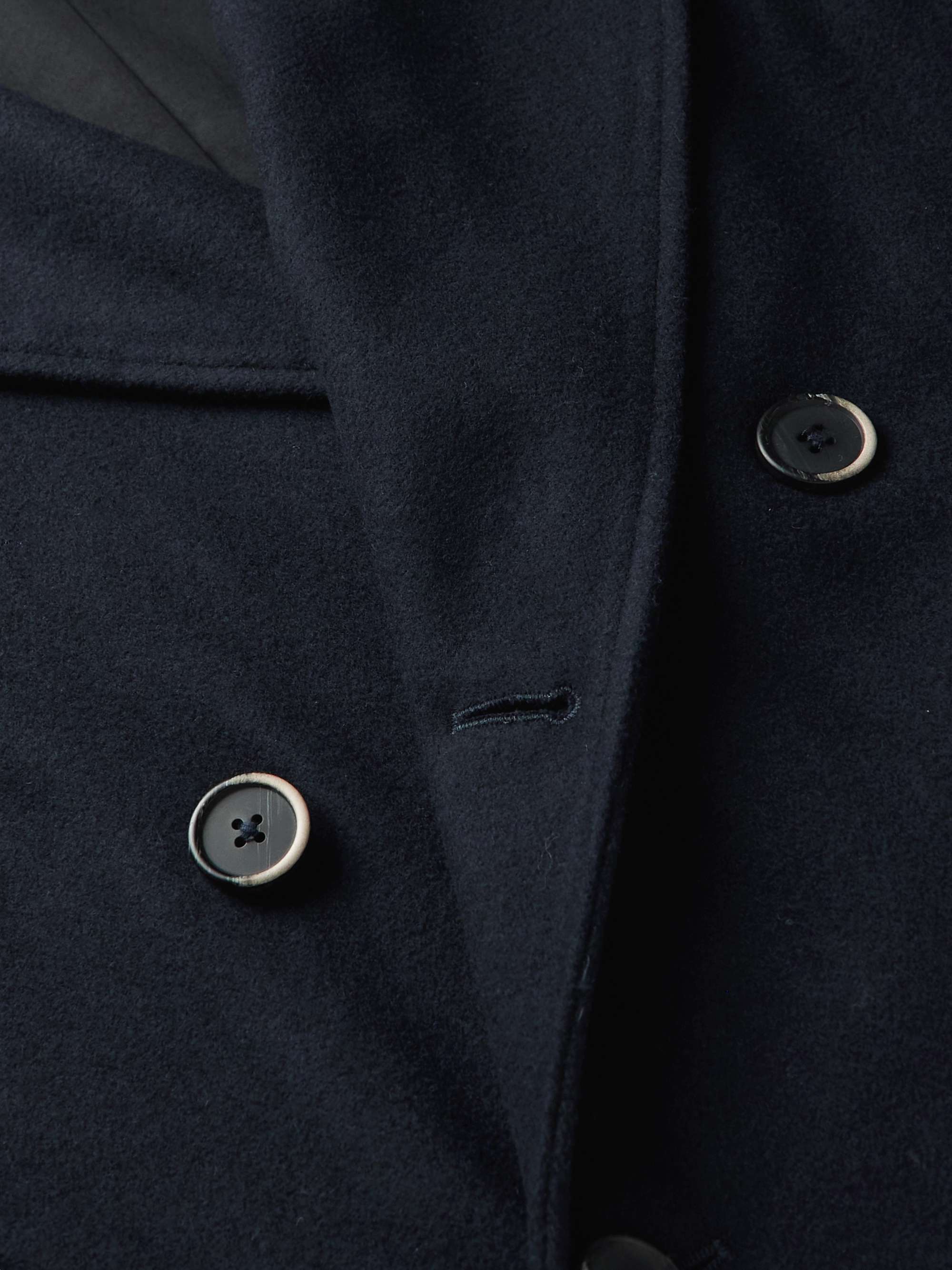 Barena Burlenga Frayed Wool-blend Felt Peacoat in Blue for Men Mens Clothing Coats Short coats 