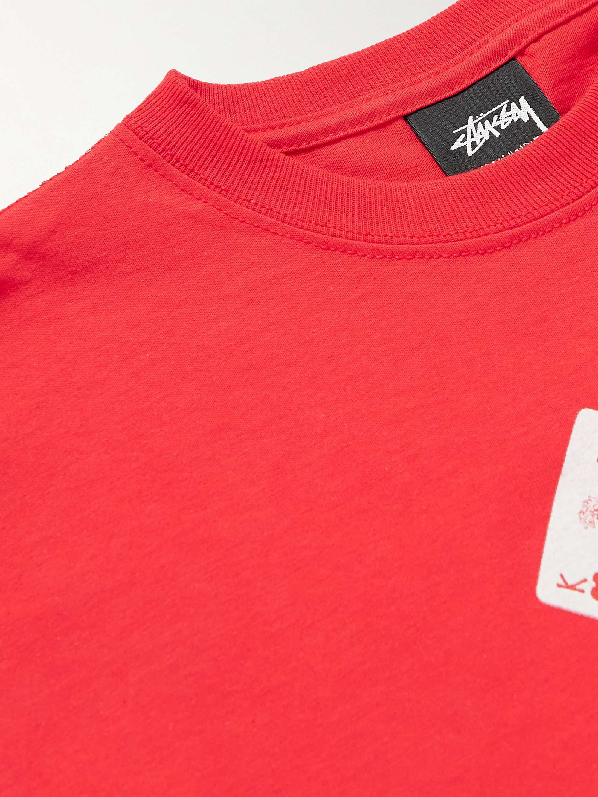 STÜSSY House of Cards Printed Cotton-Jersey T-Shirt