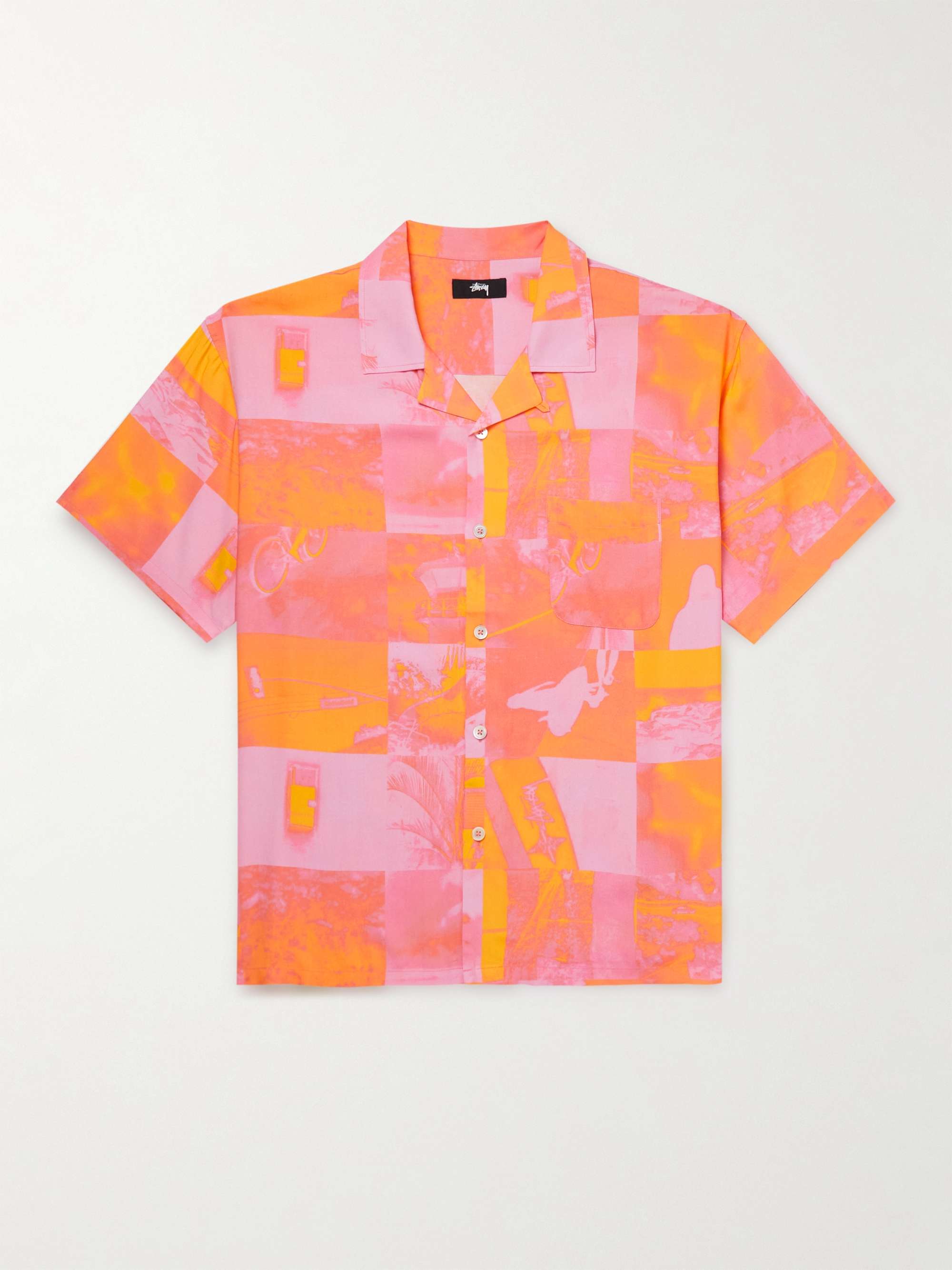 STÜSSY Convertible-Collar Printed Woven Shirt