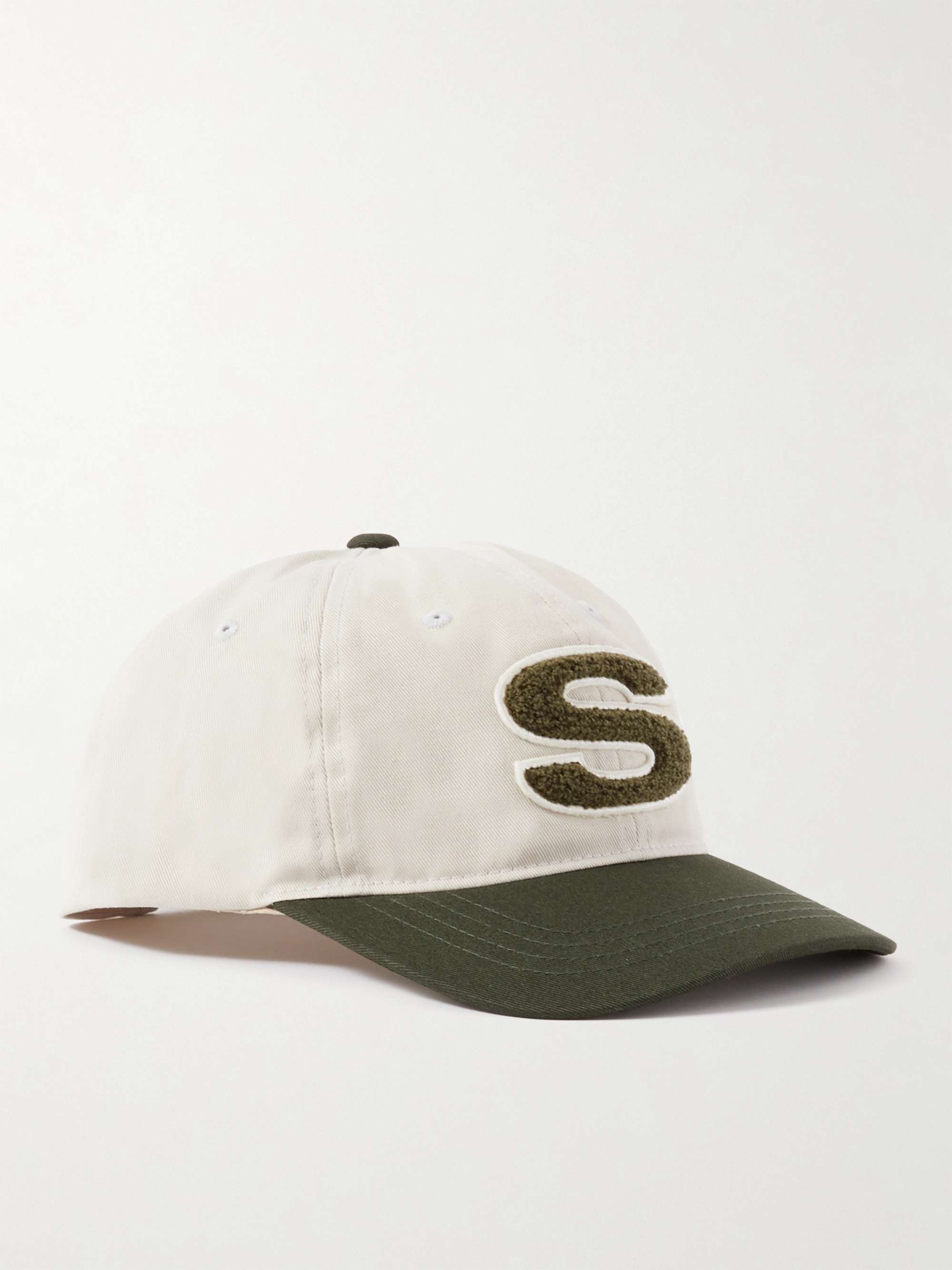 STÜSSY Logo-Appliquéd Terry-Trimmed Cotton-Twill Baseball Cap