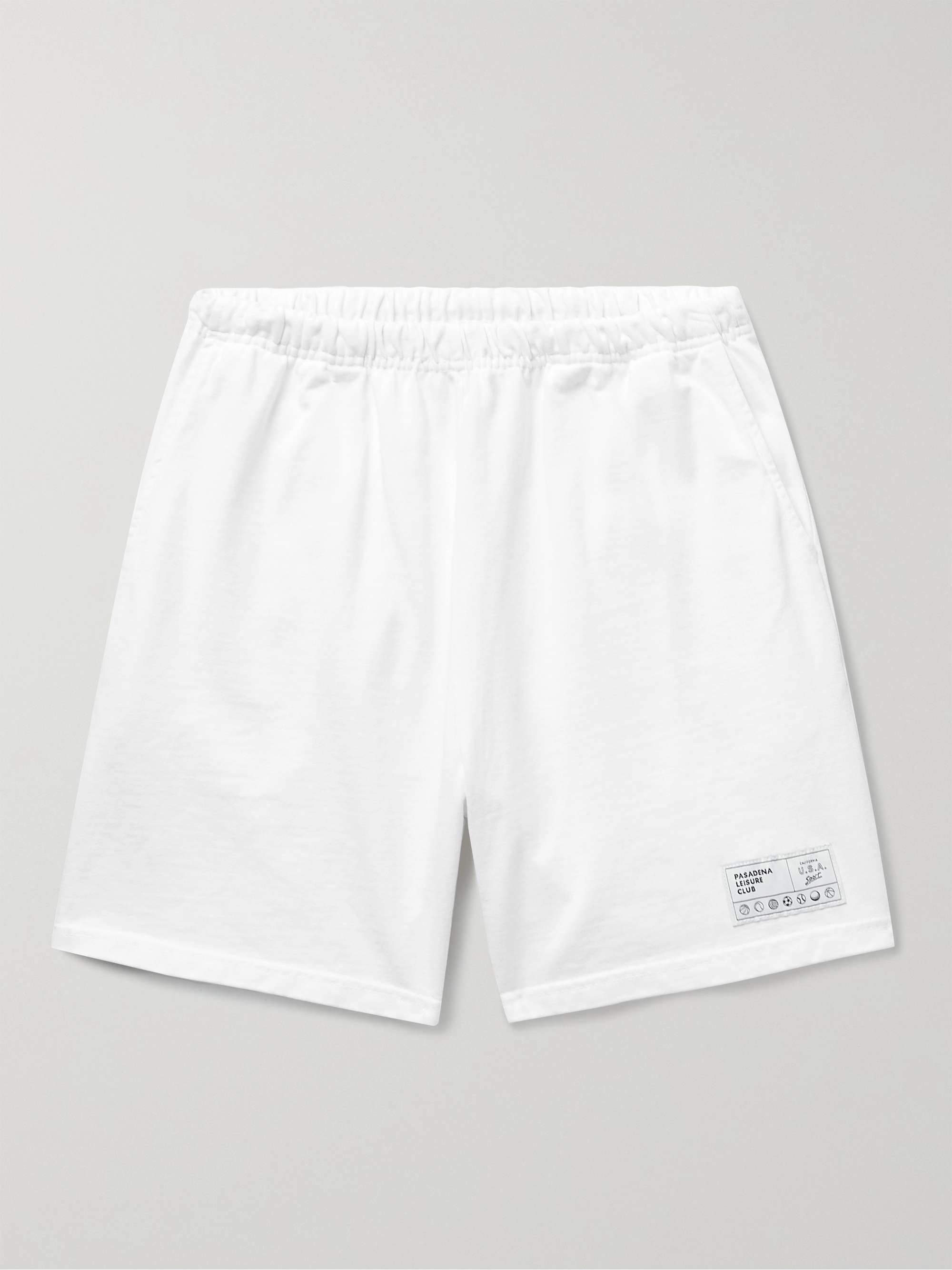 PASADENA LEISURE CLUB Leisure Straight-Leg Logo-Appliquéd Cotton-Jersey Shorts
