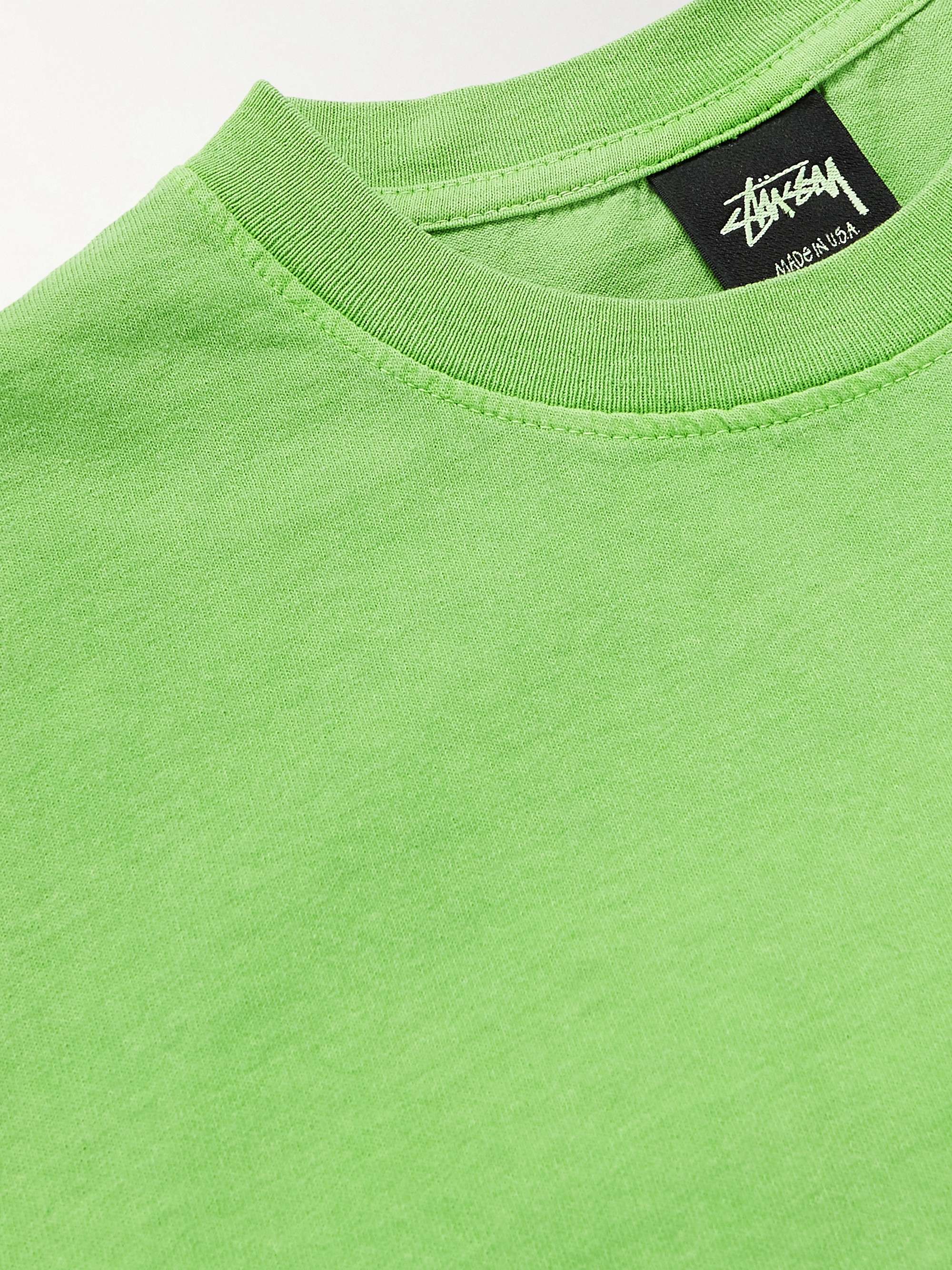 STÜSSY Pigment-Dyed Logo-Print Cotton-Jersey T-Shirt