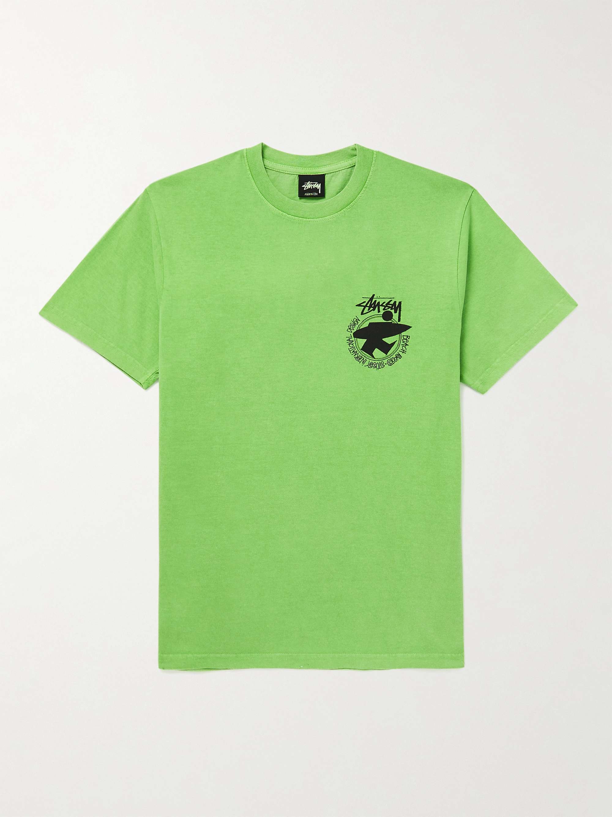 STÜSSY Pigment-Dyed Logo-Print Cotton-Jersey T-Shirt
