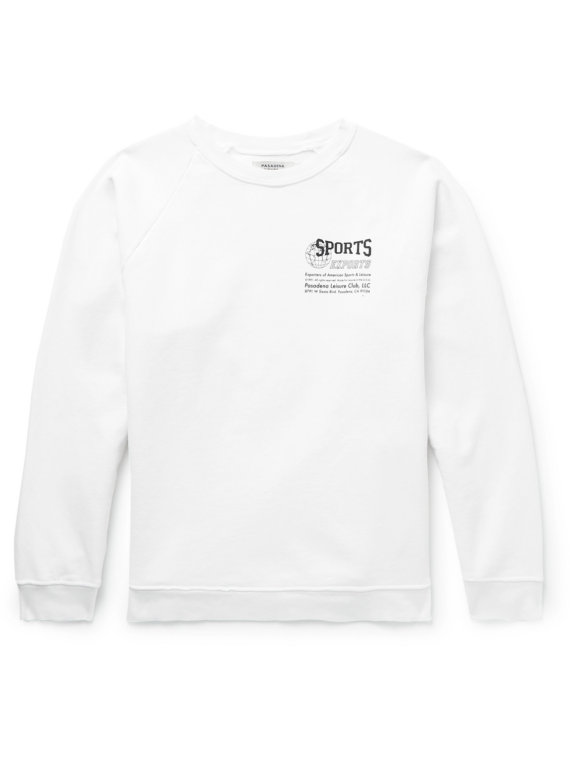 Pasadena Leisure Club Sports Exports Printed Cotton-jersey Sweatshirt In White