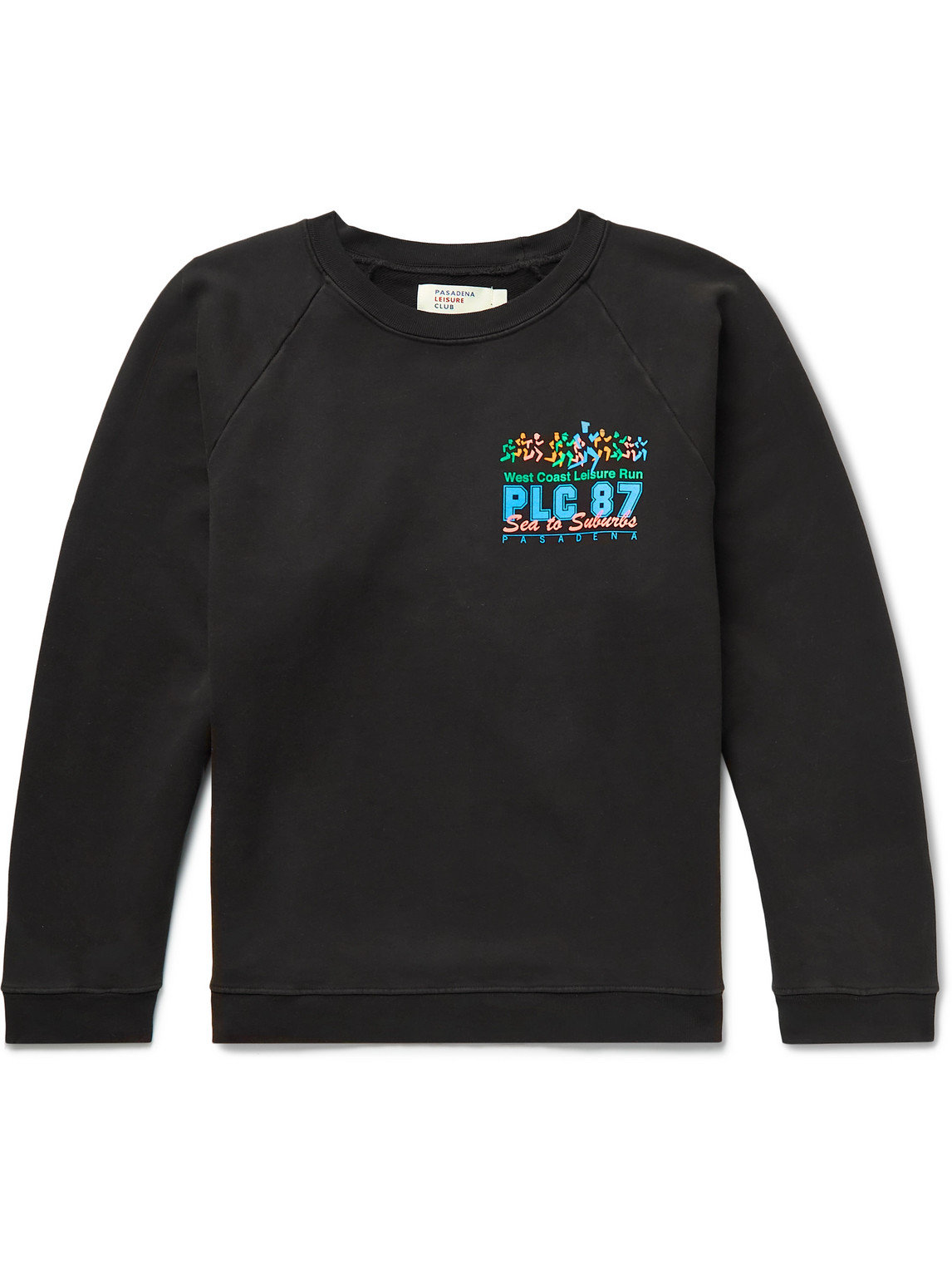 Pasadena Leisure Club Leisure Run Printed Cotton-jersey Sweatshirt In Black
