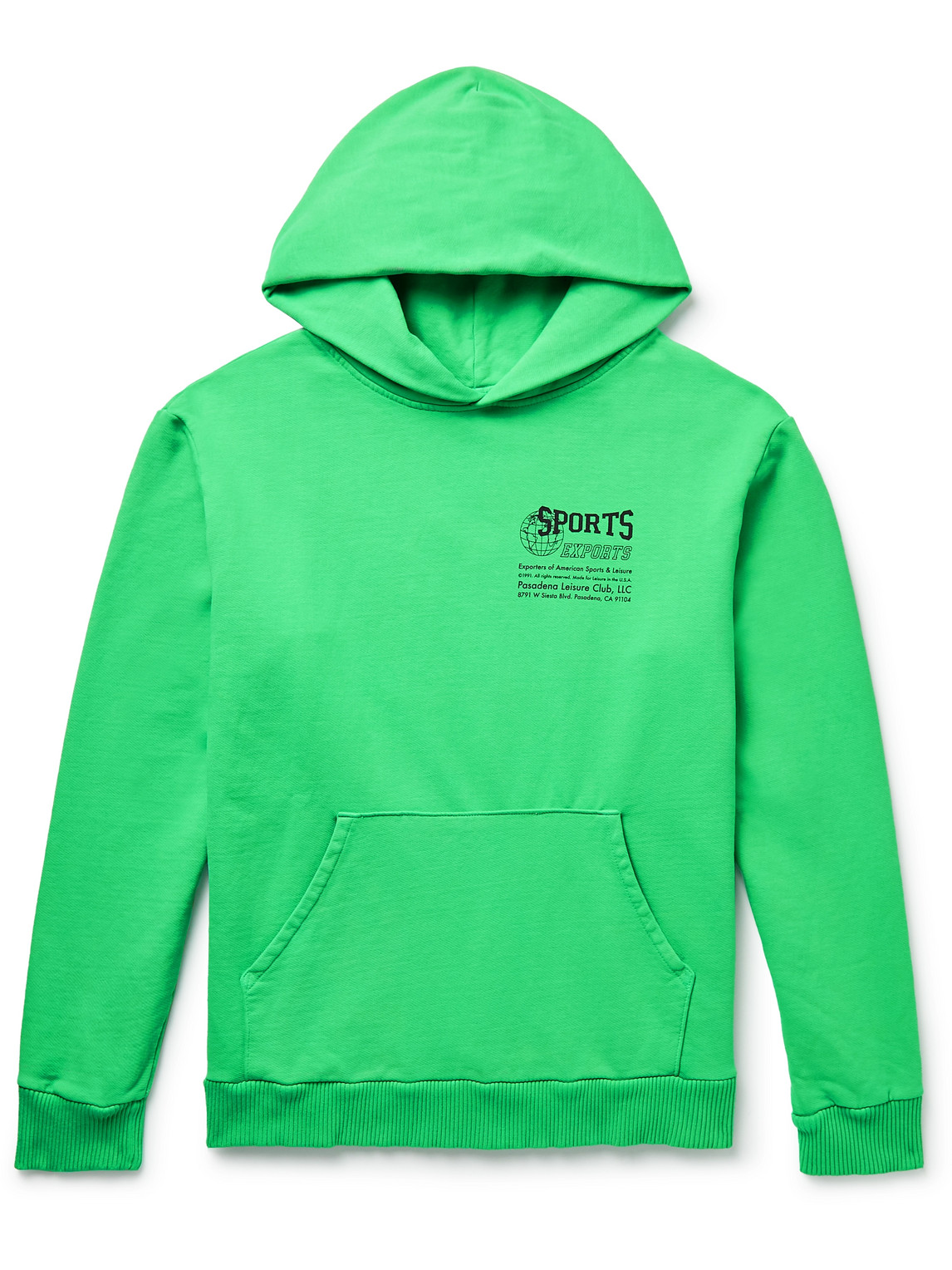Pasadena Leisure Club Sports Exports Printed Cotton-jersey Hoodie In Green