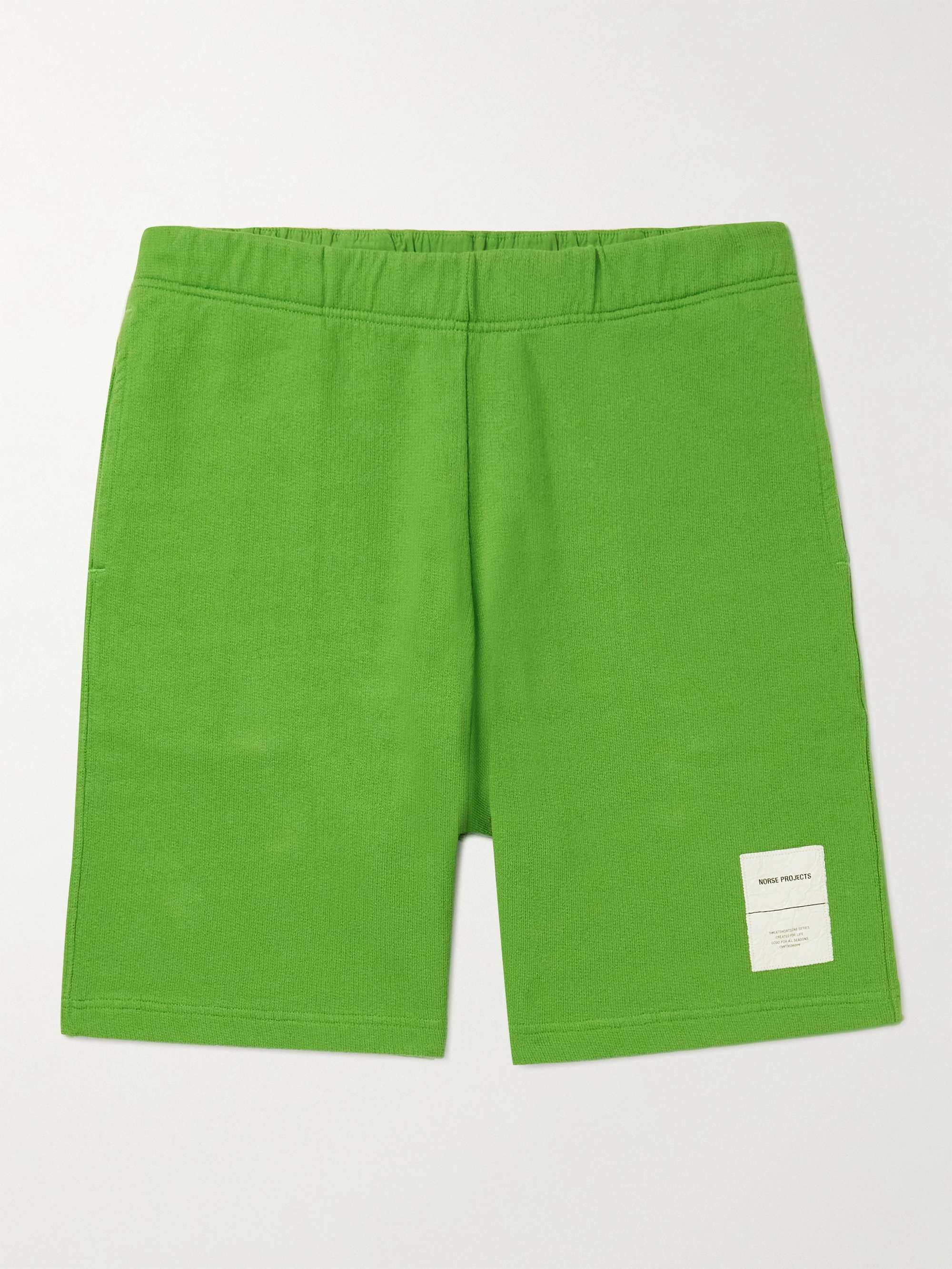 NORSE PROJECTS Vanya Straight-Leg Logo-Appliquéd Organic Cotton-Jersey Shorts