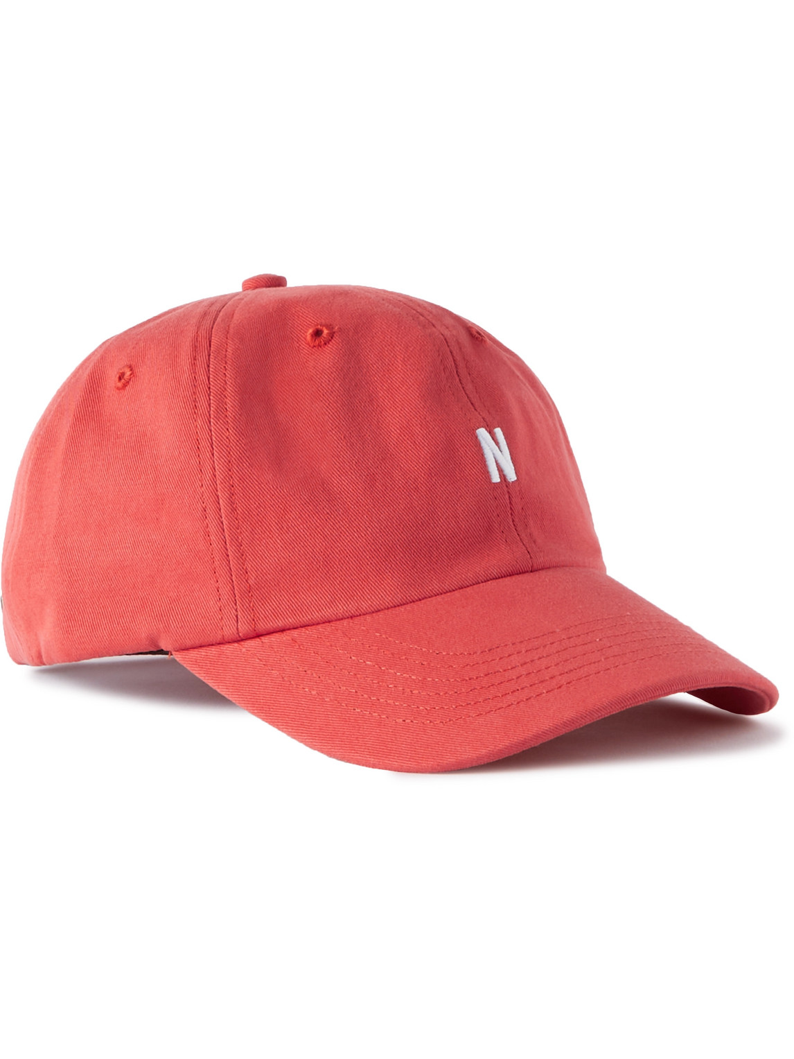 Norse Projects Logo-embroidered Cotton-twill Baseball Cap In Red