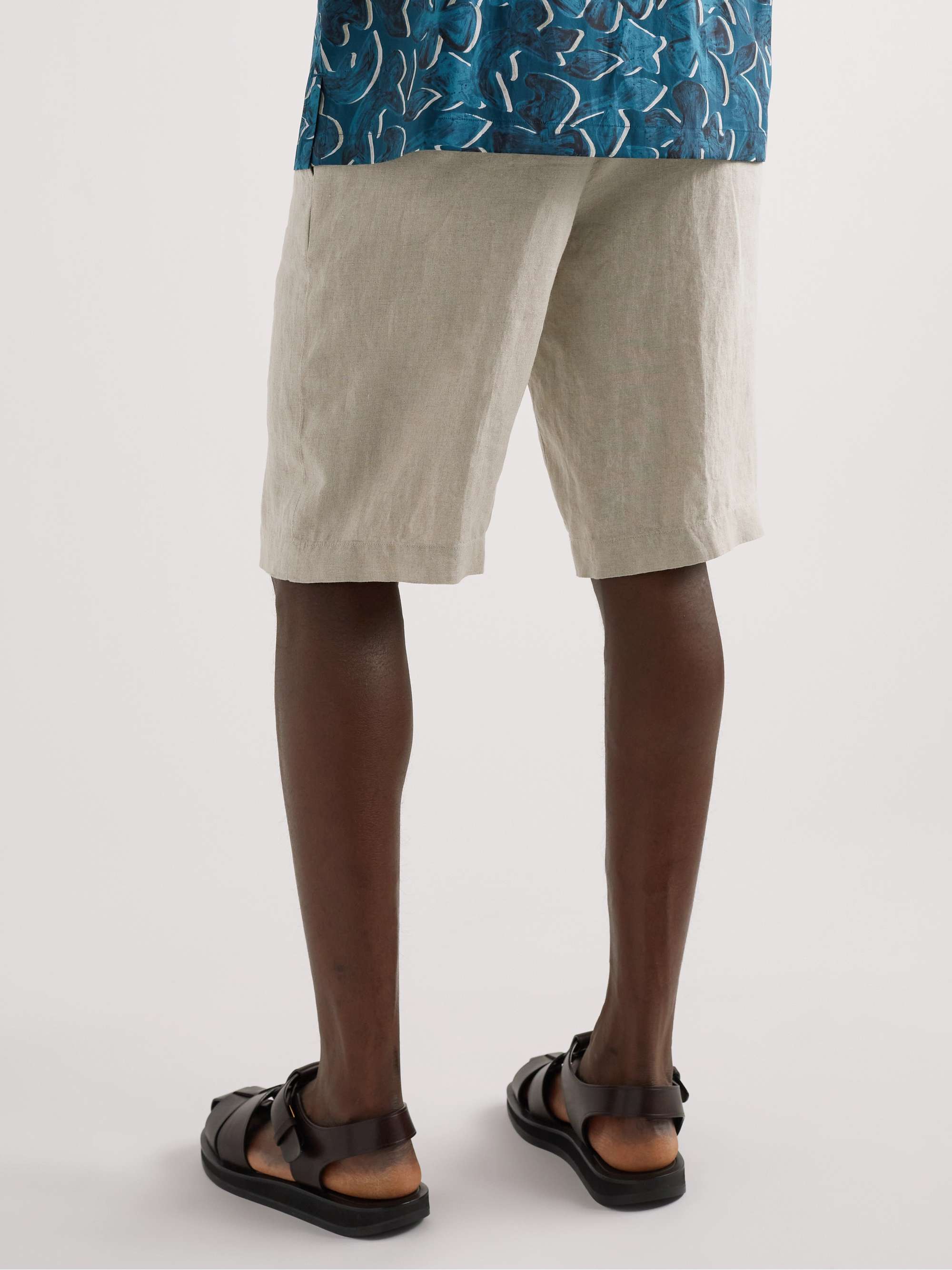 ZEGNA Straight-Leg Linen Bermuda Shorts