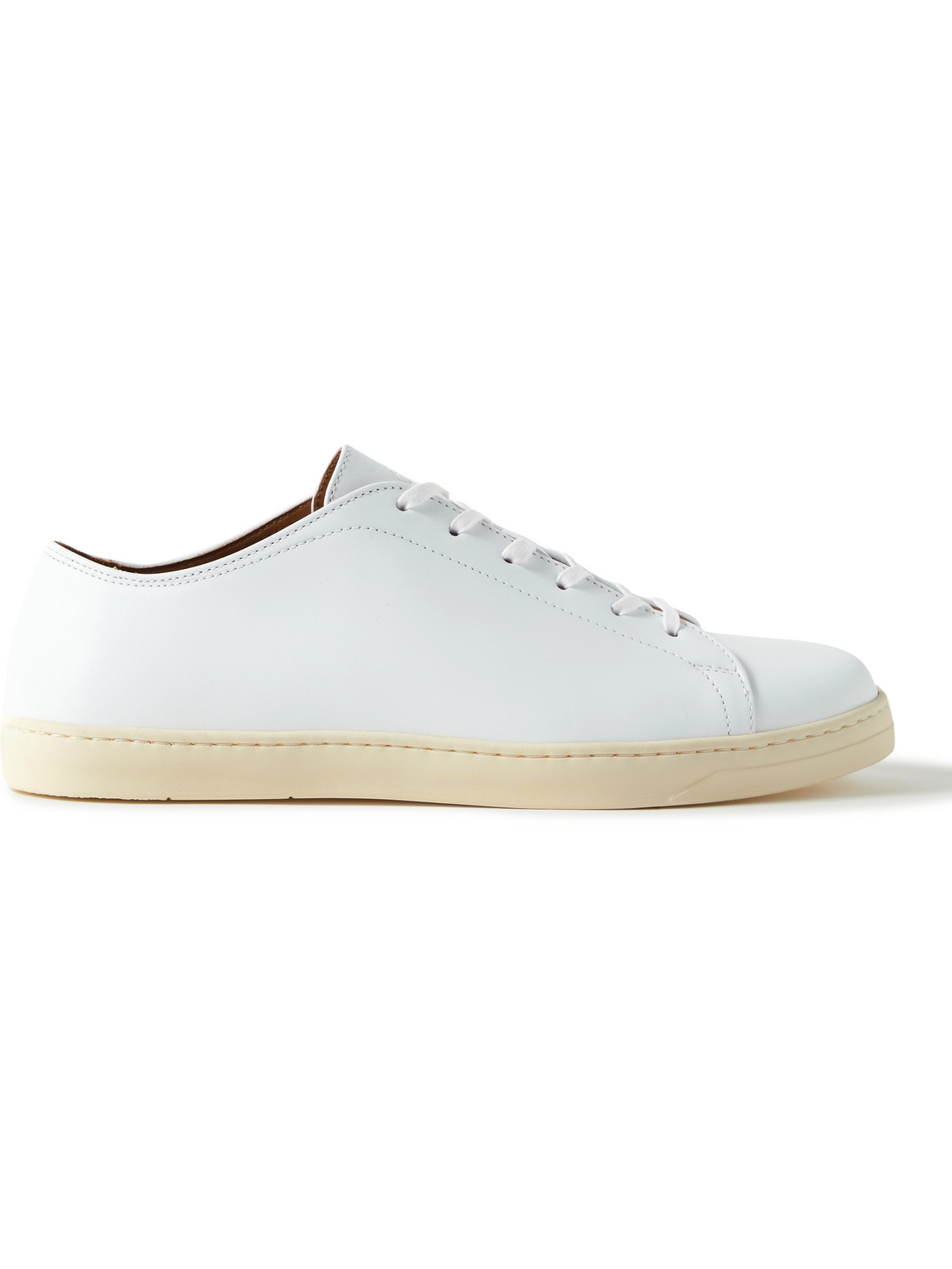 George Cleverley Leather Sneakers In White