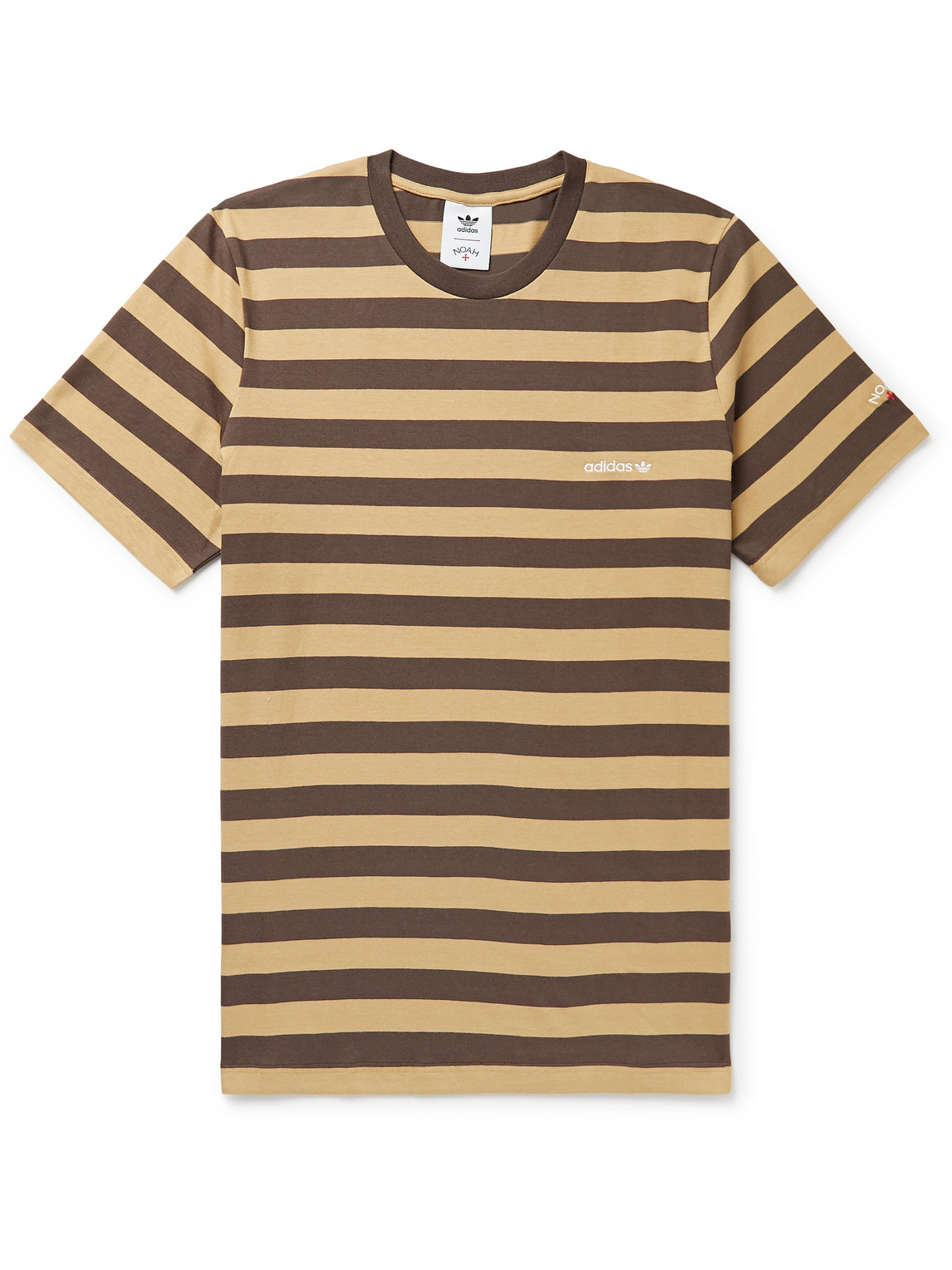 Adidas Consortium Noah Logo-embroidered Striped Cotton-jersey T-shirt In Yellow
