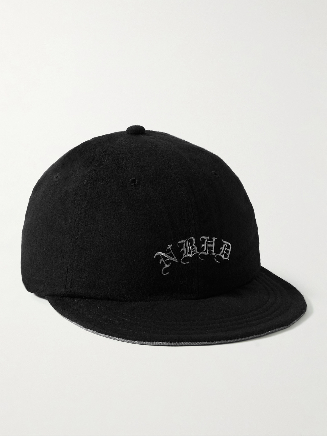 Neighborhood Logo-embroidered Brushed-cotton Baseball Cap In Black