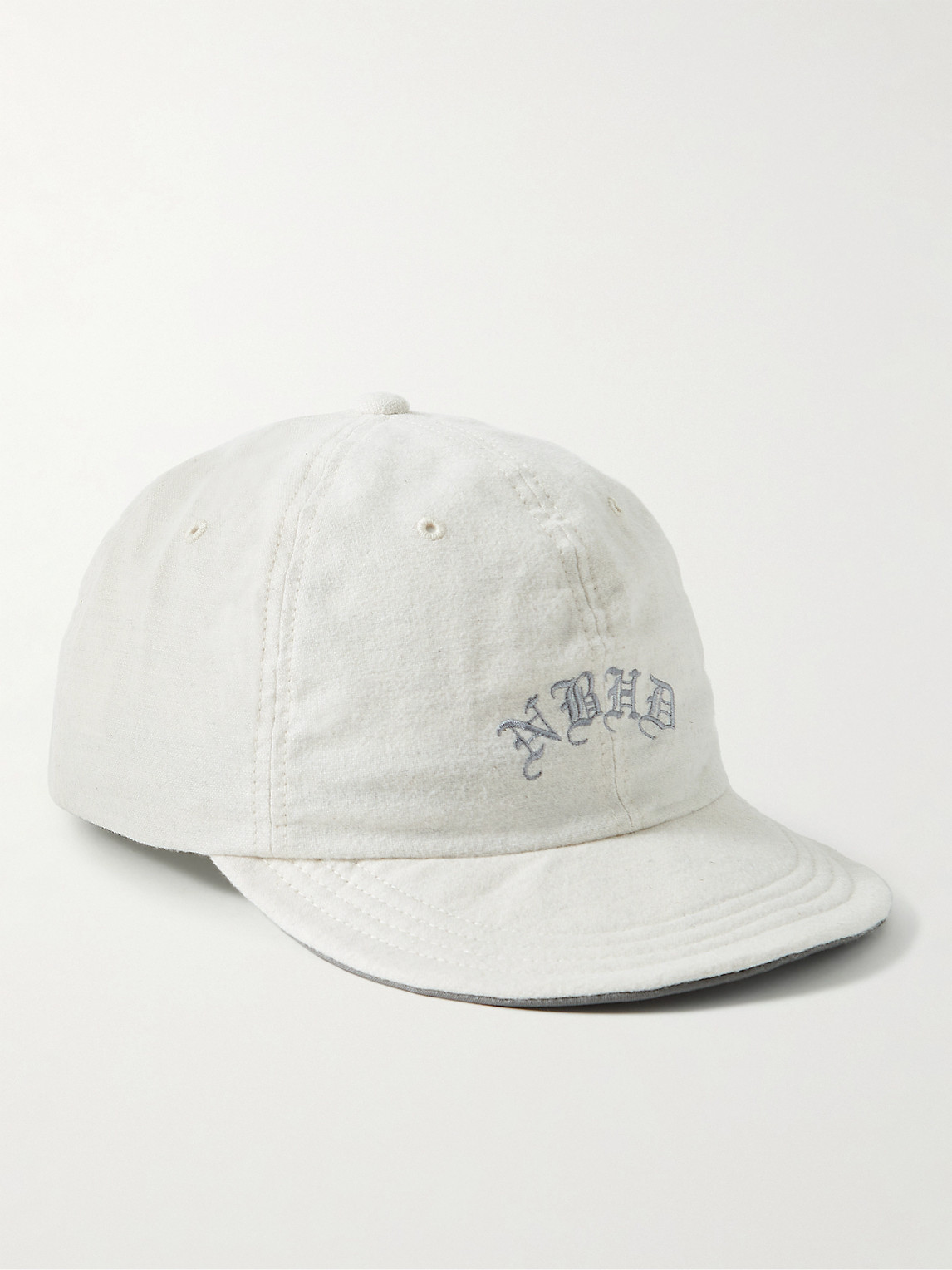 Neighborhood Logo-embroidered Brushed-cotton Baseball Cap In Neutrals