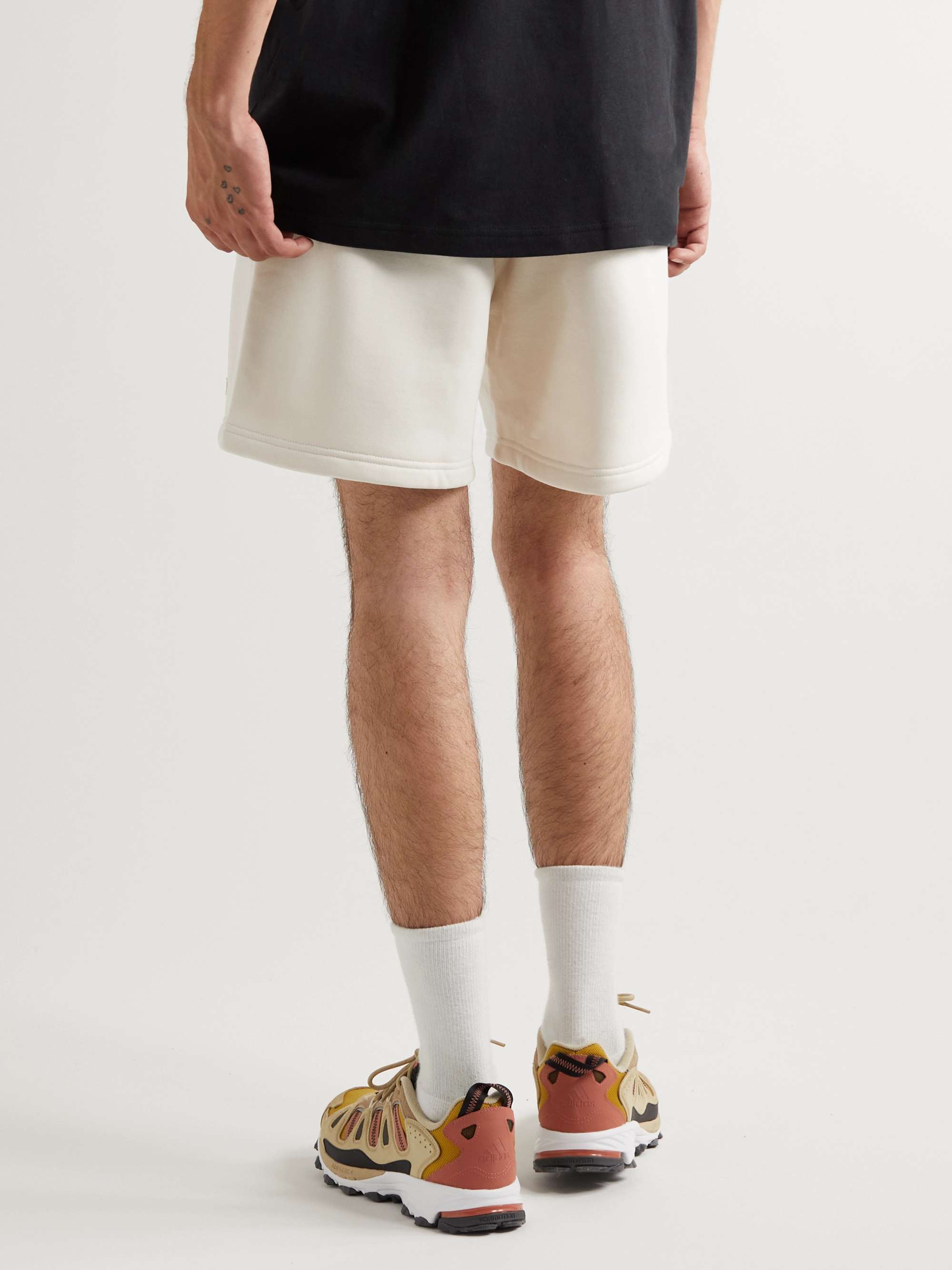 ADIDAS ORIGINALS Straight-Leg Logo-Embroidered Cotton-Jersey Drawstring Shorts
