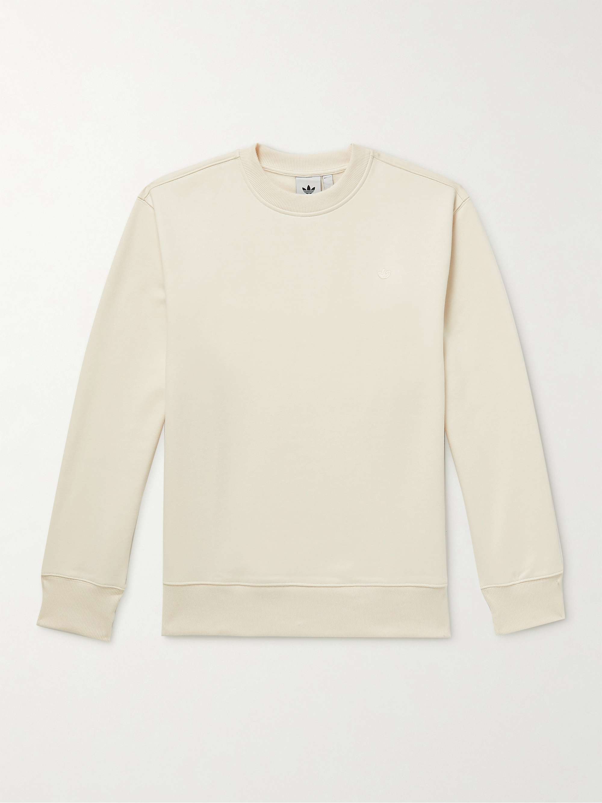ADIDAS ORIGINALS Logo-Embroidered Cotton-Blend Jersey Sweatshirt