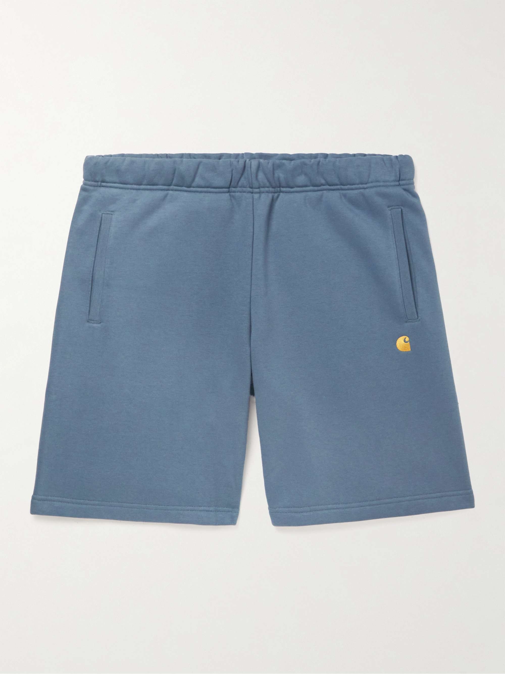 CARHARTT WIP Chase Straight-Leg Logo-Embroidered Cotton-Blend Jersey Shorts