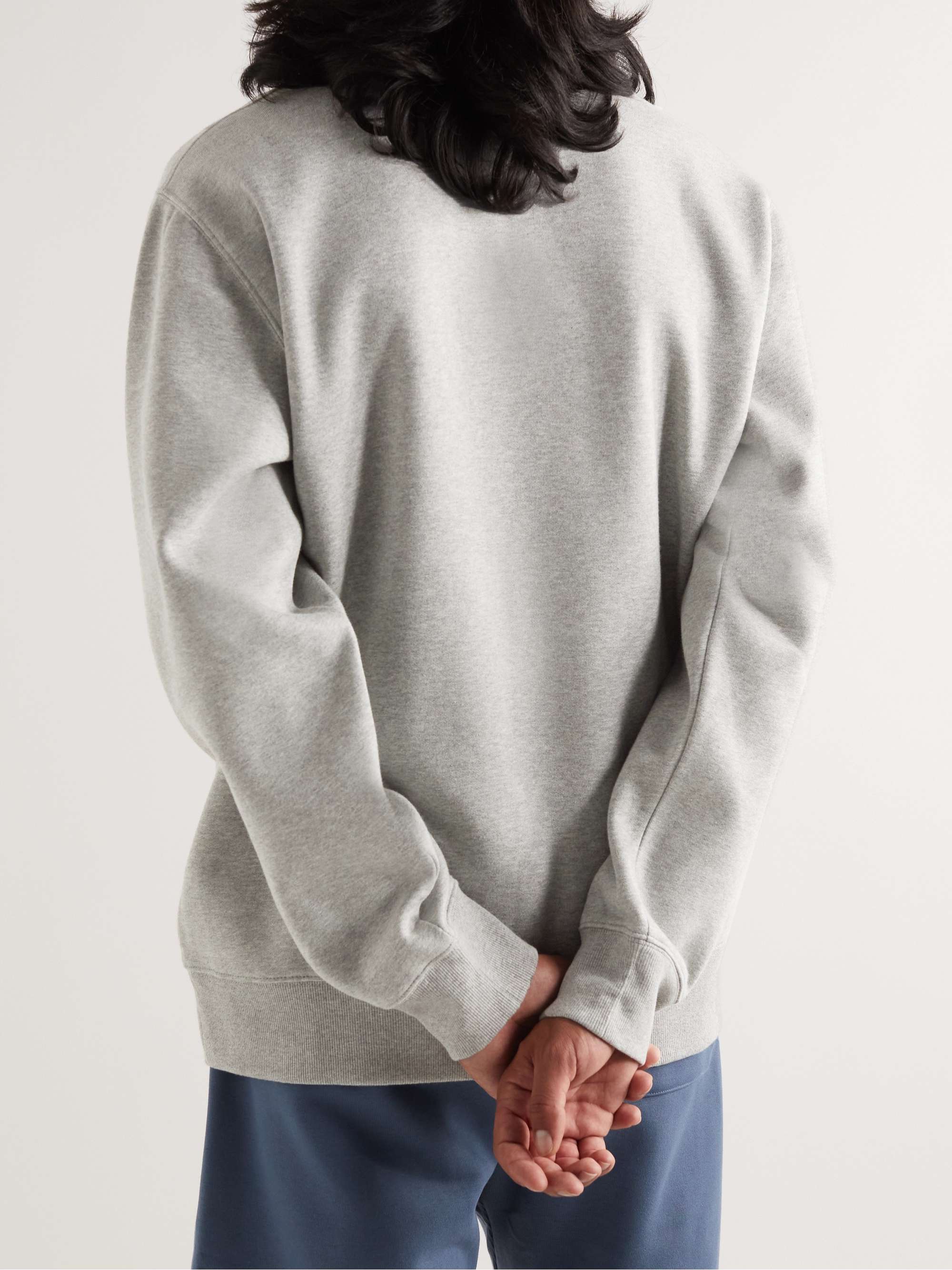 CARHARTT WIP Chase Logo-Embroidered Cotton-Blend Jersey Half-Zip Sweatshirt