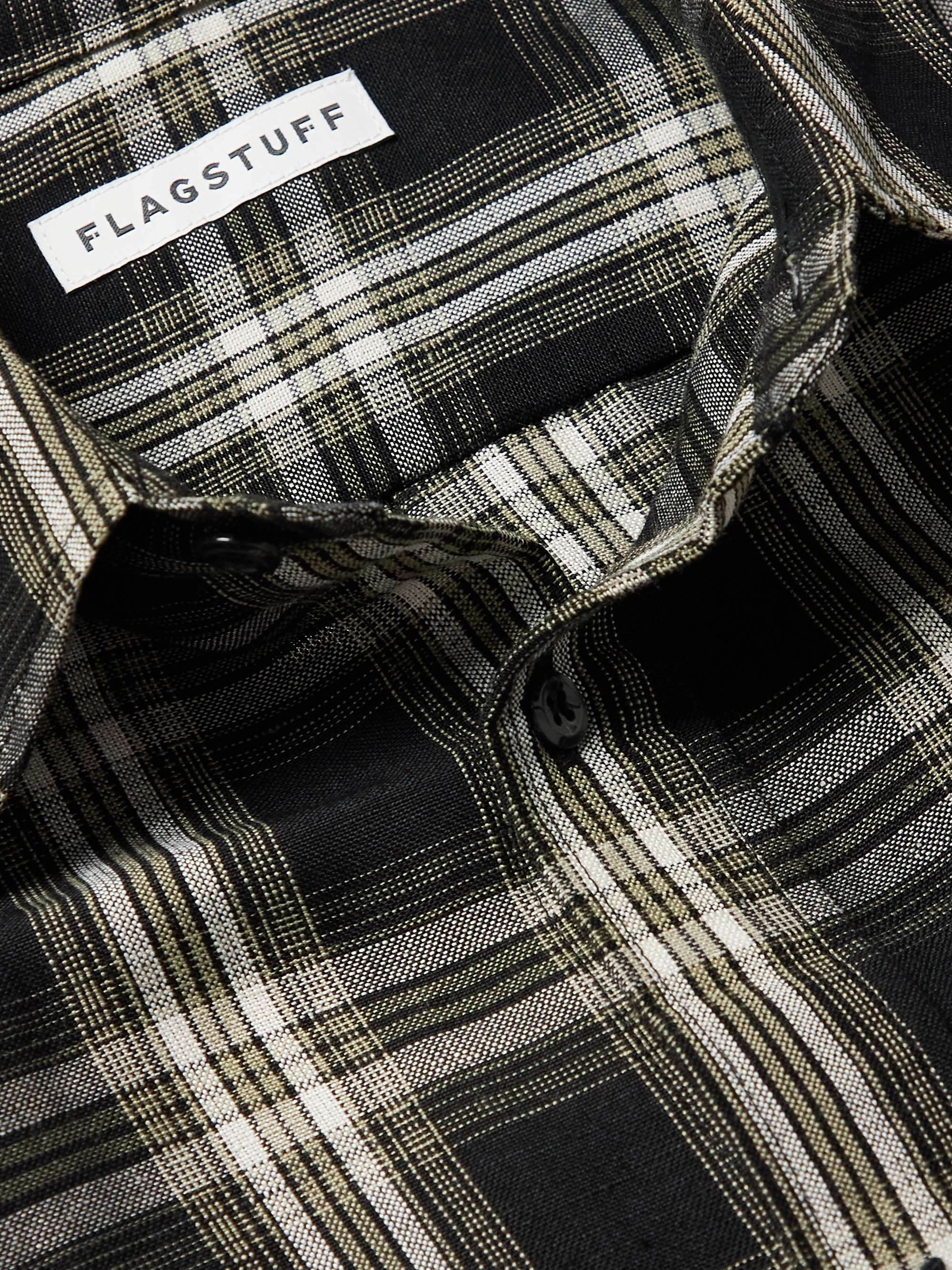 FLAGSTUFF Checked Linen-Blend Shirt