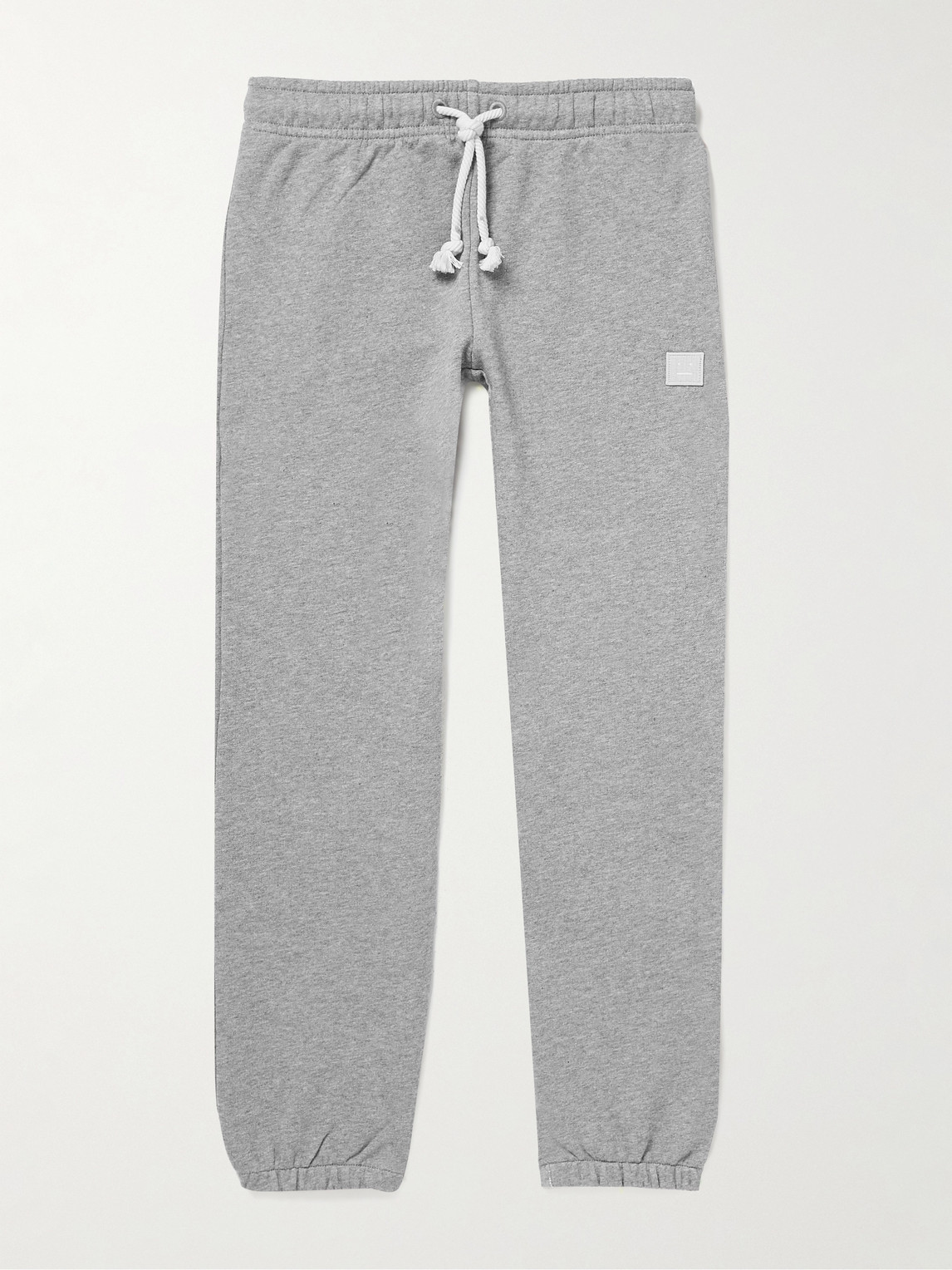 Acne Studios Tapered Logo-appliquéd Cotton-jersey Sweatpants In Gray ...