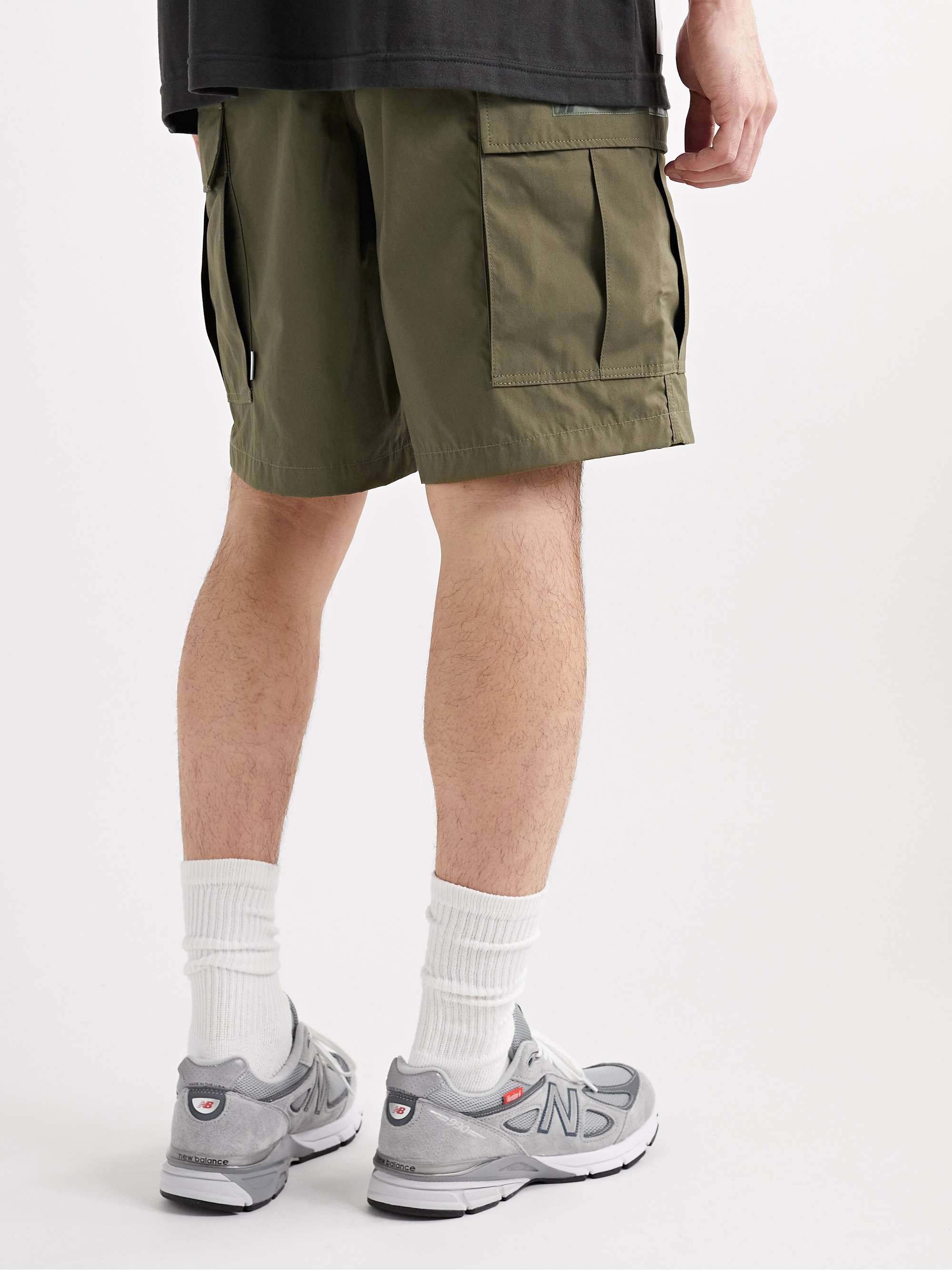 WTAPS Straight-Leg Logo-Appliquéd Cotton-Blend Cargo Shorts